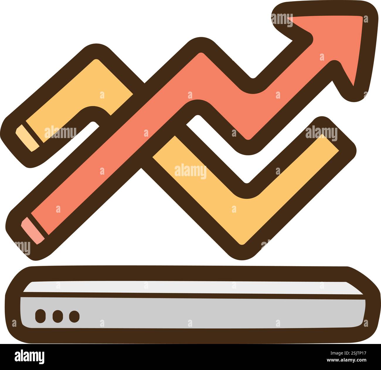 Illustration vectorielle de graphique linéaire et graphique de doodle. Partie du graphique et de la catégorie de graphique. Illustration de Vecteur