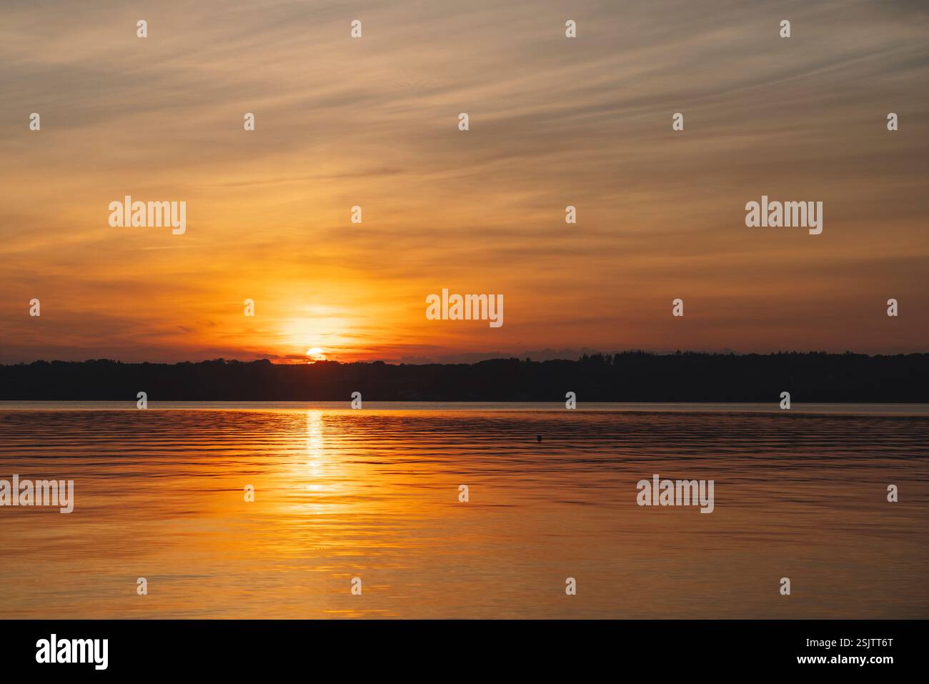 Coucher de soleil Quellental, Glücksburg Banque D'Images