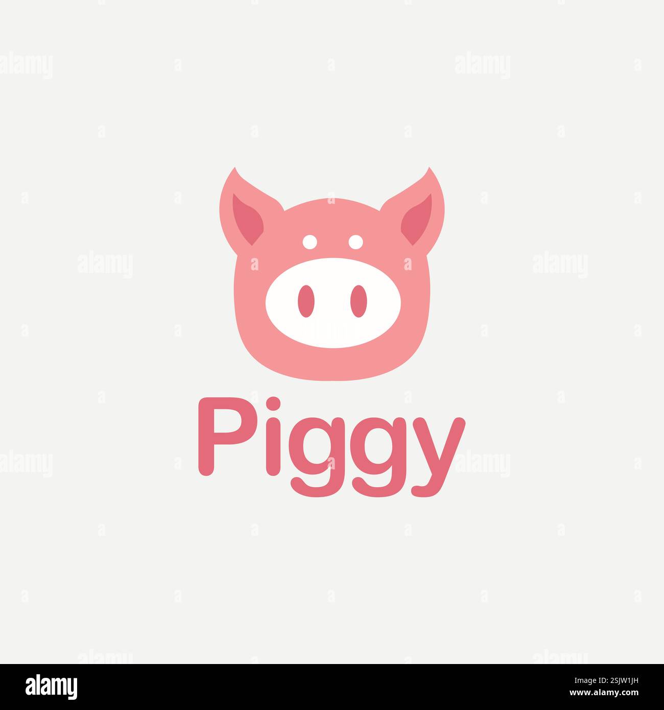 Illustration vectorielle du logo de porc mignon Illustration de Vecteur