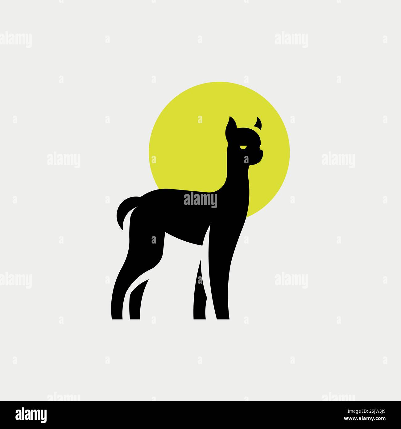 Illustration vectorielle du logo mignon d'alpaga Illustration de Vecteur