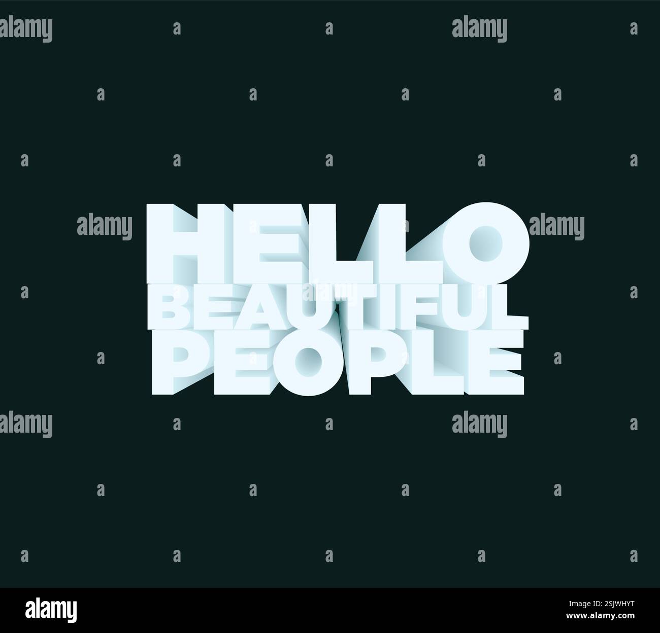 Une affiche qui dit bonjour de belles personnes dessus Illustration de Vecteur