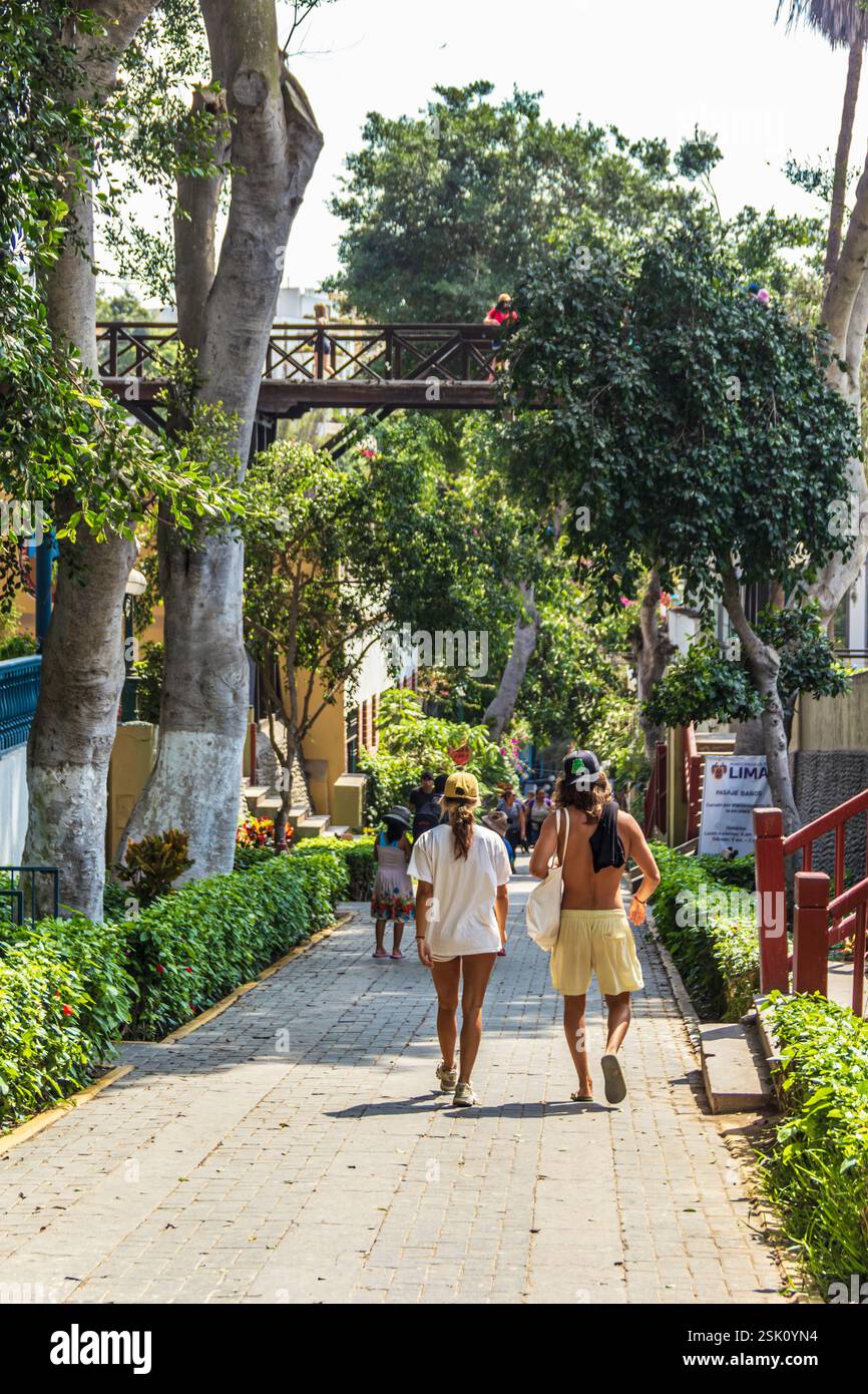 'Bajada de los Baños', Barranco District - Lima, Pérou Banque D'Images