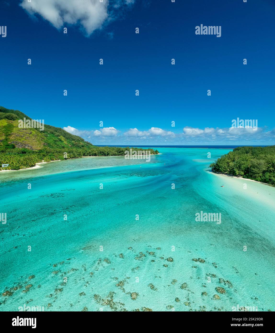 Belles eaux bleues de Moorea Banque D'Images