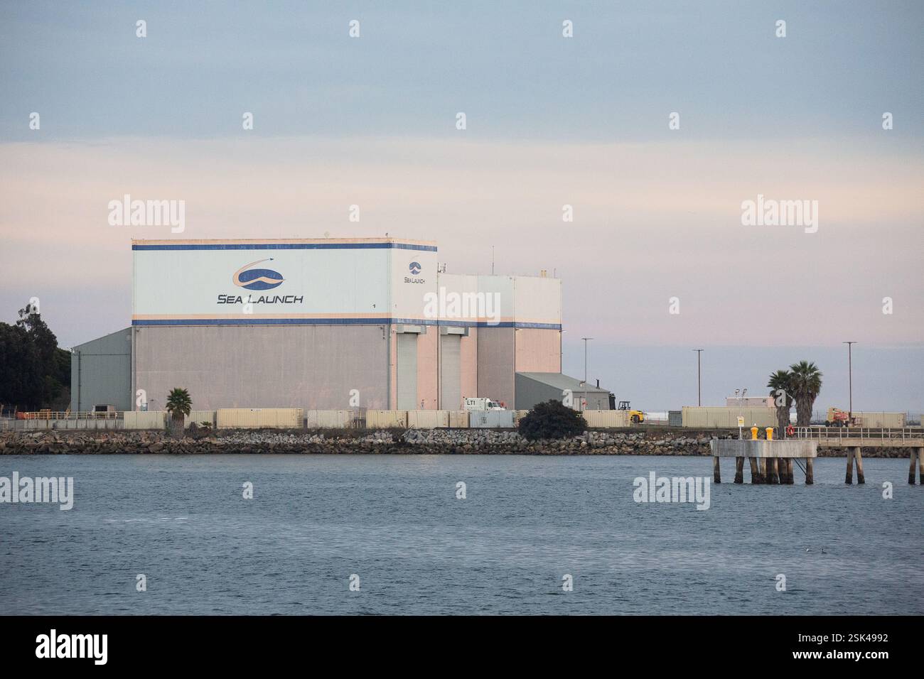 Les installations de lancement en mer au port de long Beach, long Beach, CA Banque D'Images
