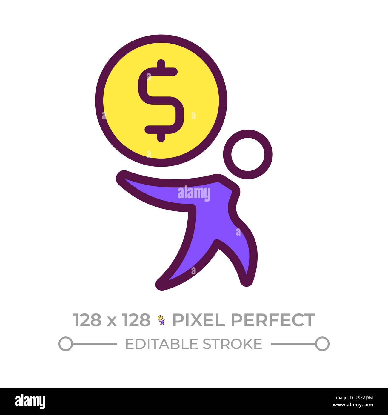 Paiement de la dette pixel Perfect icône de couleur RGB Illustration de Vecteur