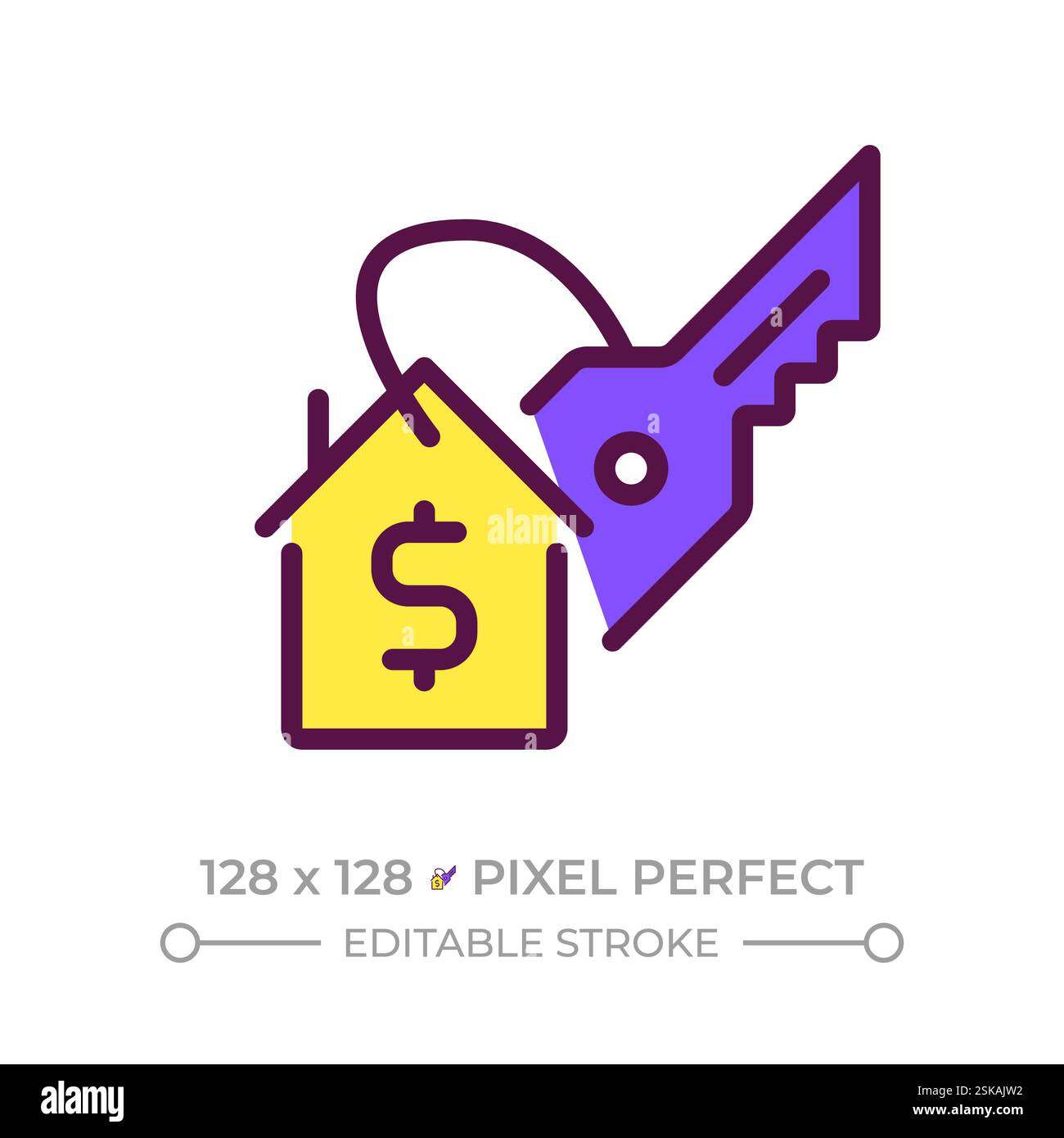 Accueil achat pixel Perfect icône de couleur RGB Illustration de Vecteur