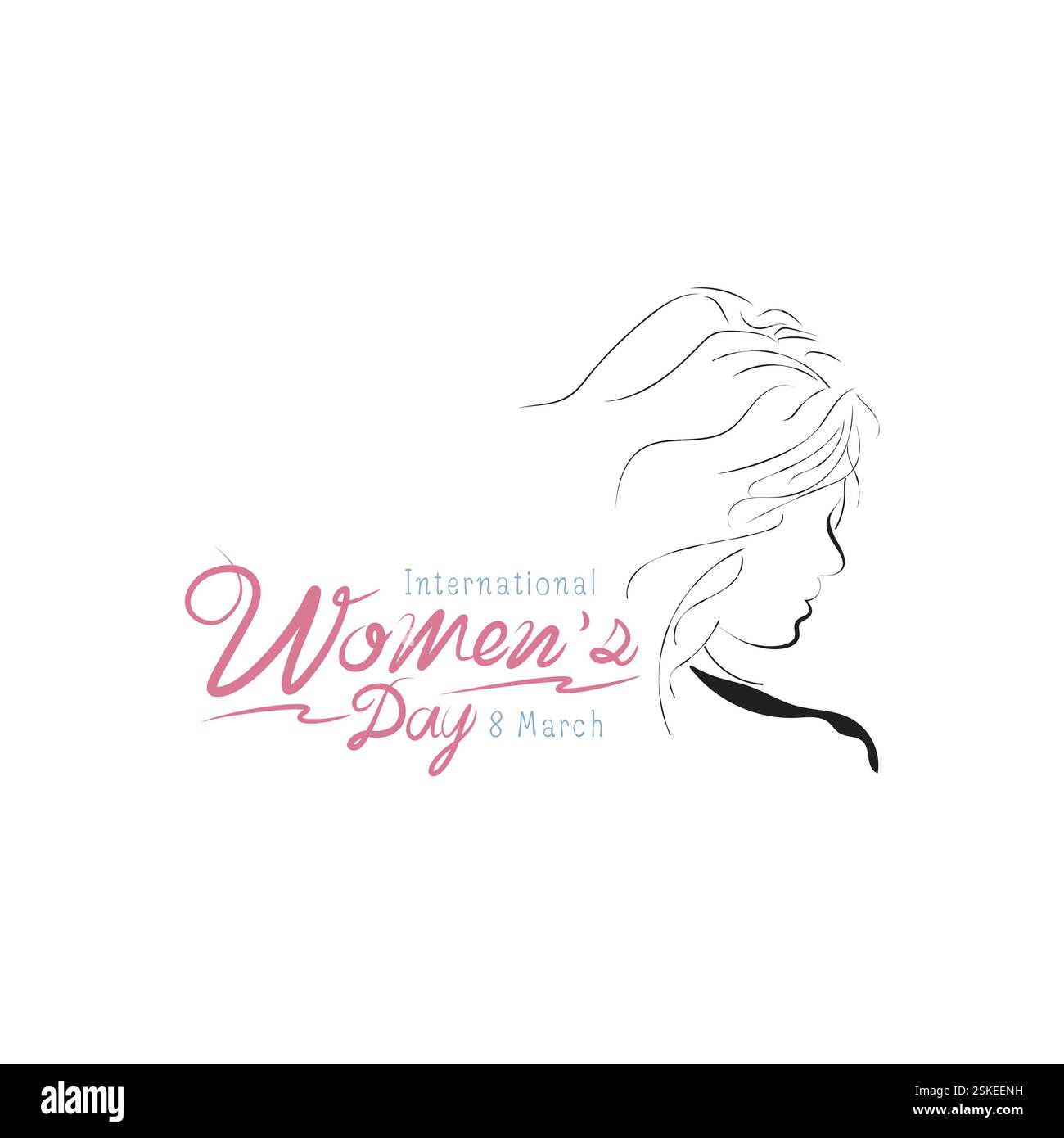 Bonne journée des femmes typographie calligraphique-3 Illustration de Vecteur