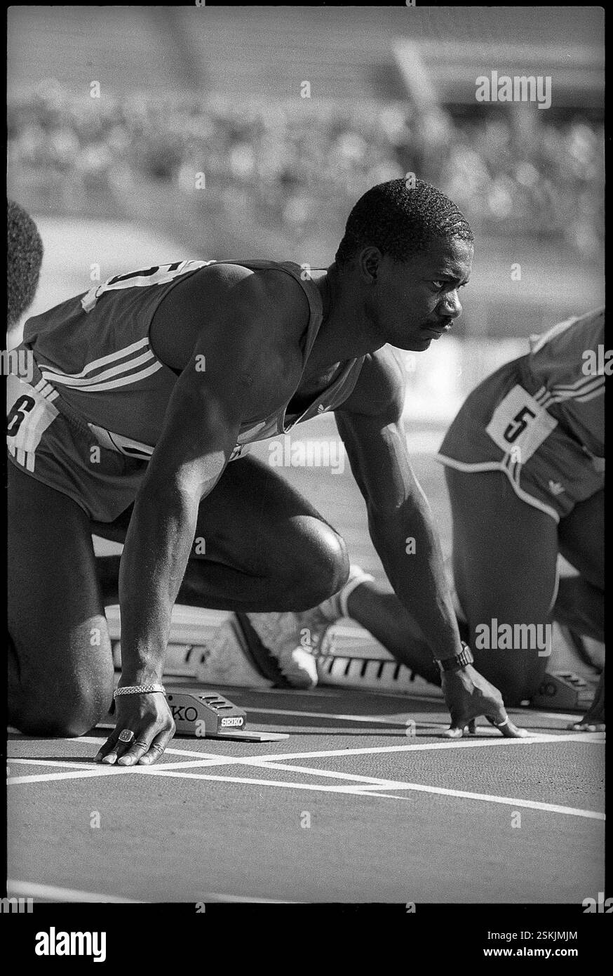 --- Leichtathletik-WM 1987 ROM, Vorlauf 100m : Ben Johnson#Athletics WCH 1987 Rome, Heat 100m : Ben Johnson- RDB BY DUKAS Banque D'Images