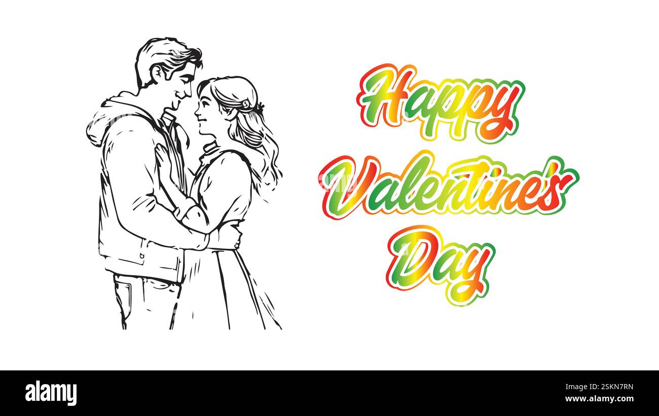 Bonne Saint Valentin, Wish Word Design Vector illustration abstraction éditable Illustration de Vecteur
