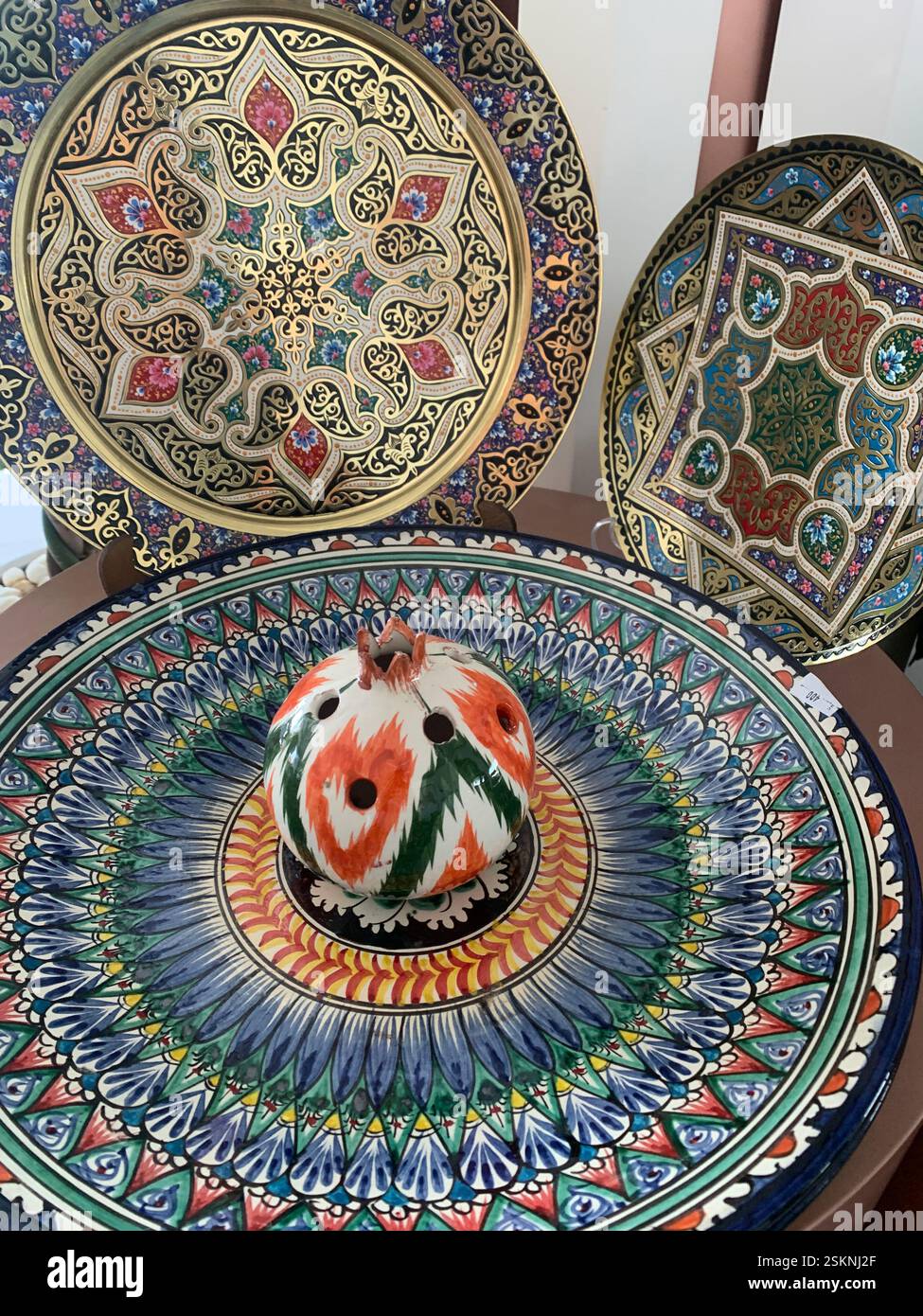 Assiettes décoratives d'Ouzbékistan Banque D'Images