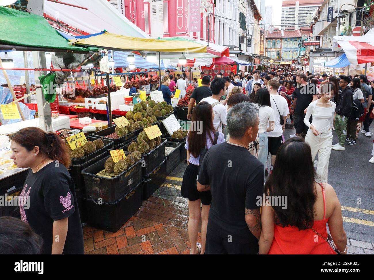 Magasins et marché Chinatown, Singapour Banque D'Images