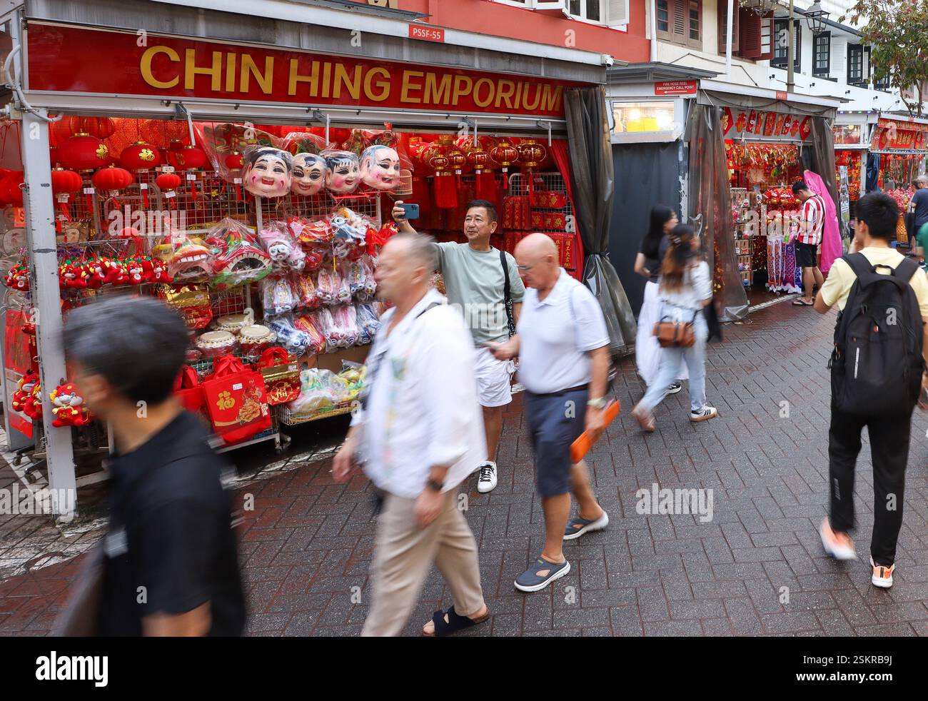 Magasins et marché Chinatown, Singapour Banque D'Images