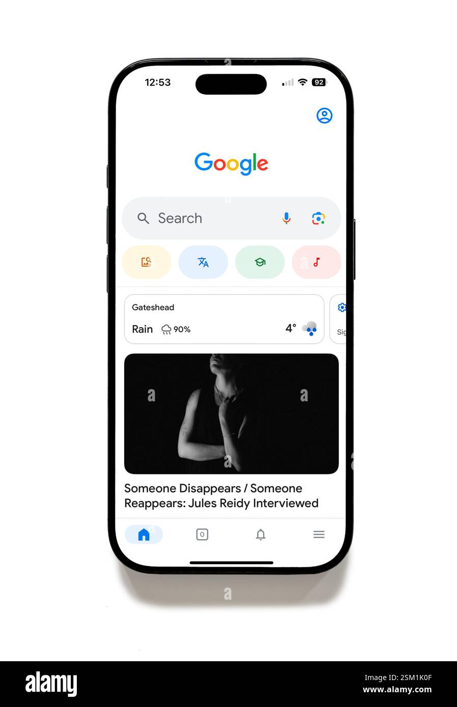 Application Google sur un iPhone 16 plus Banque D'Images