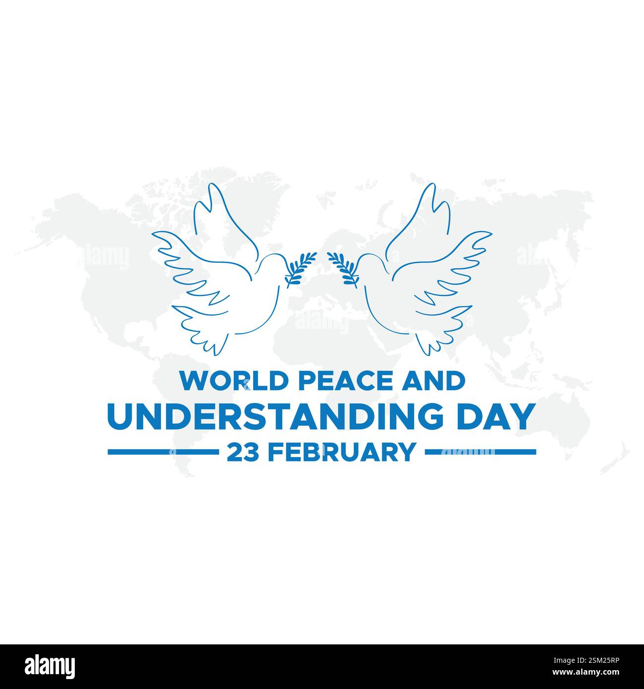 Journée mondiale de la paix et de la compréhension, tenue le 23 février. Illustration de Vecteur