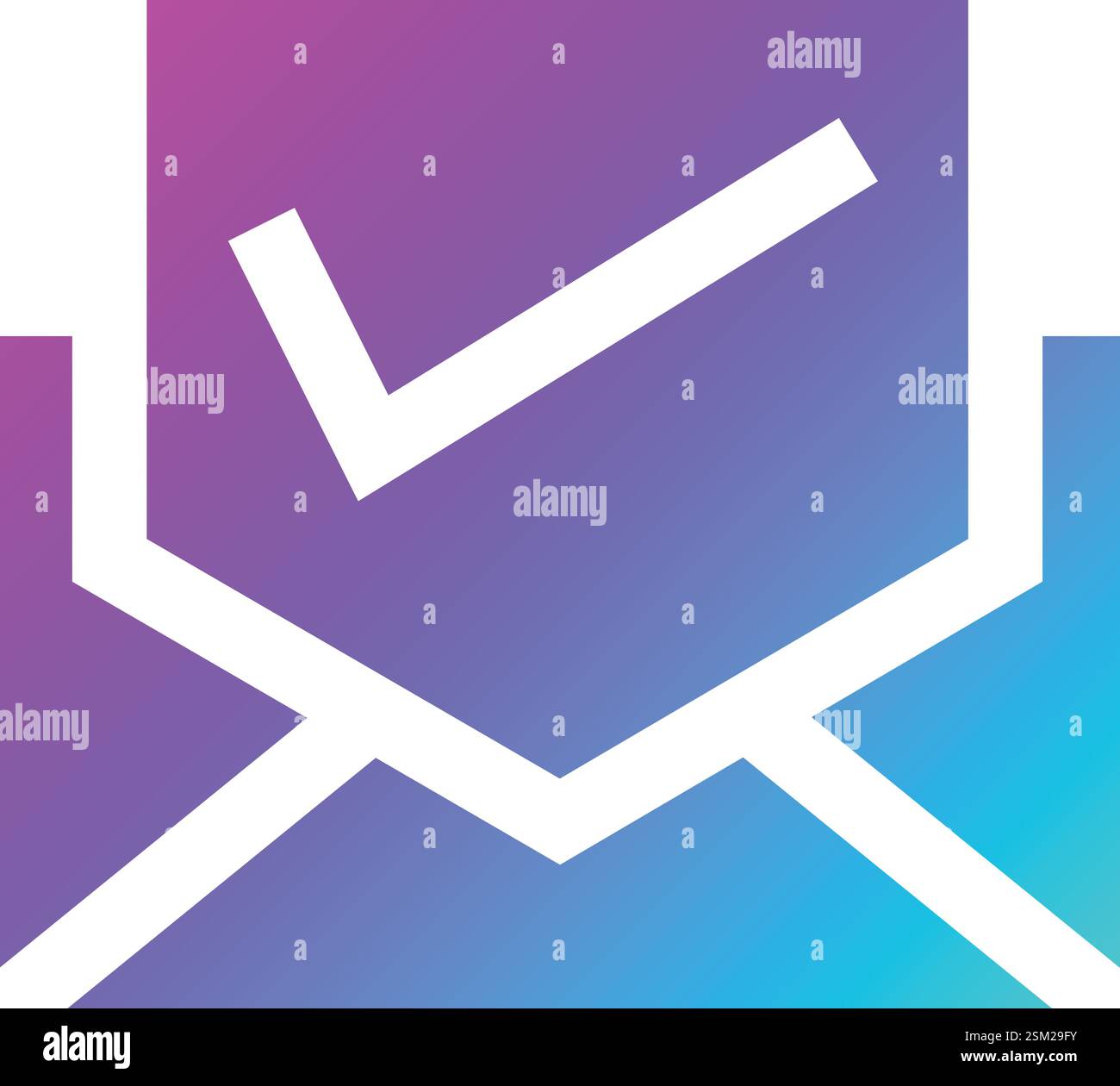 Illustration de conception d'icône vectorielle d'e-mail vérifiée Illustration de Vecteur