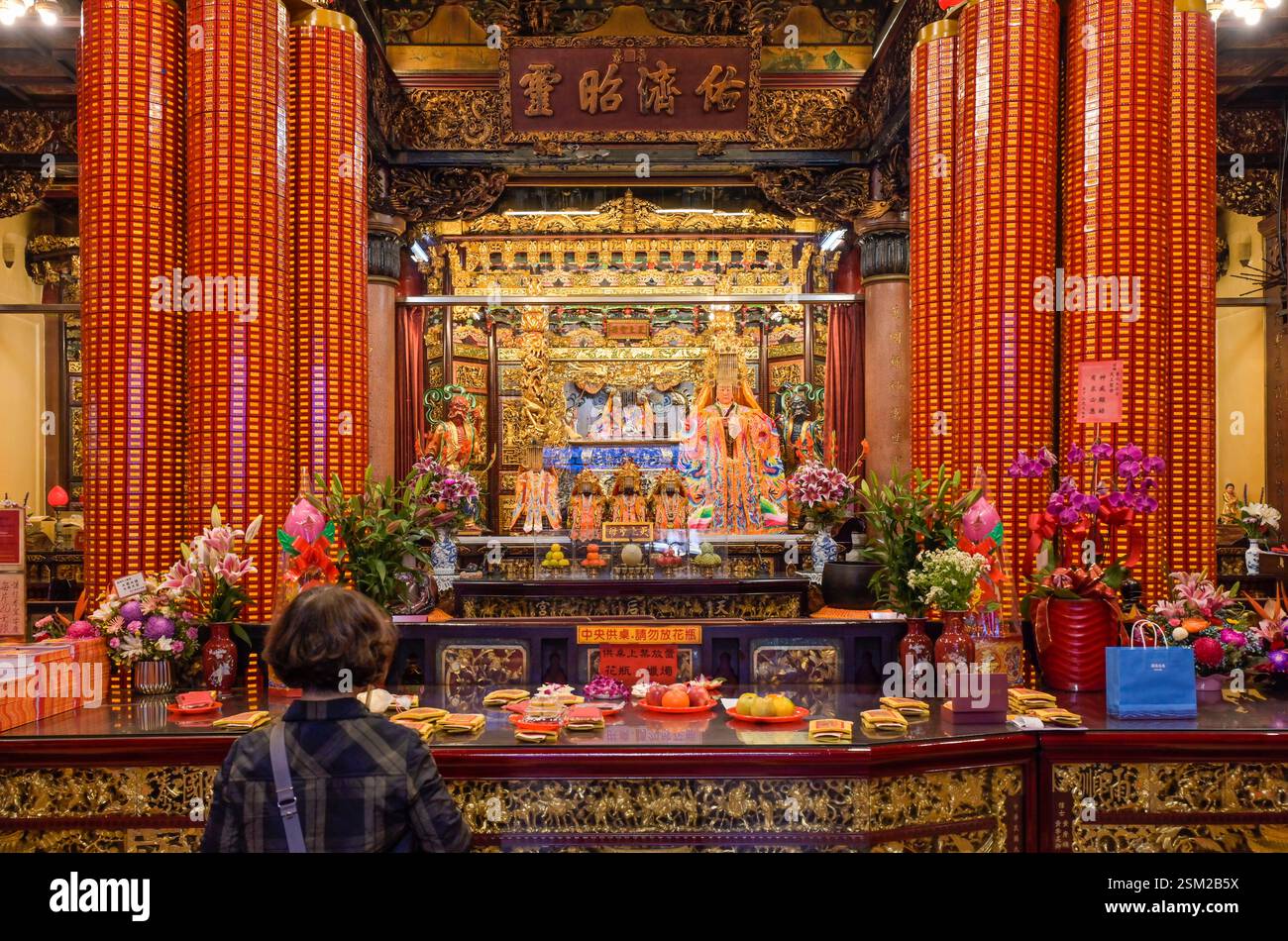 Temple de Tianhou, Chengdu Road, district de Wanhua, Ximending, Taipeh, Taiwan Banque D'Images
