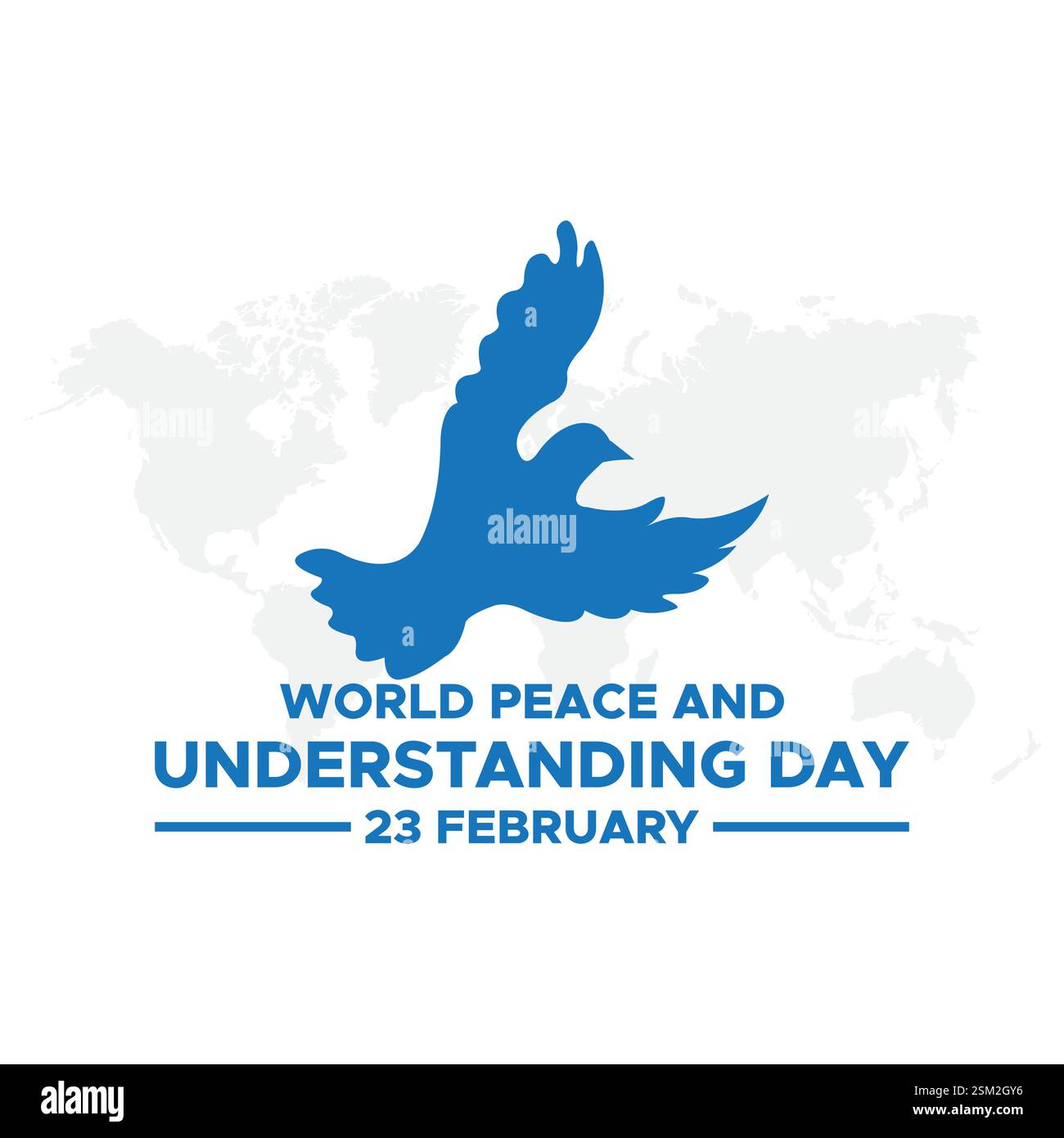 Journée mondiale de la paix et de la compréhension, tenue le 23 février. Illustration de Vecteur