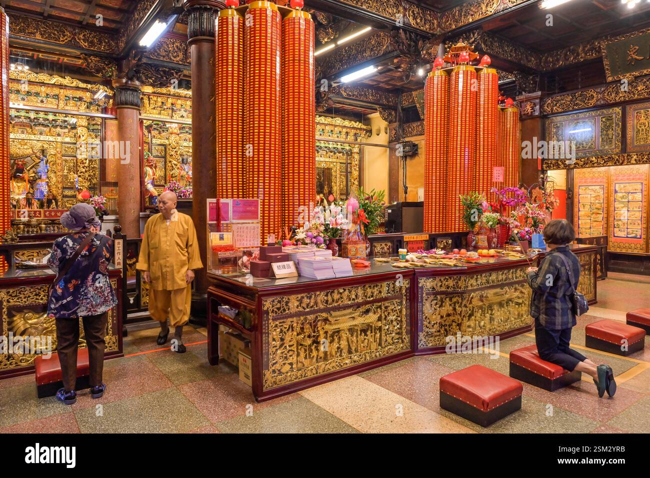 Temple de Tianhou, Chengdu Road, district de Wanhua, Ximending, Taipeh, Taiwan Banque D'Images
