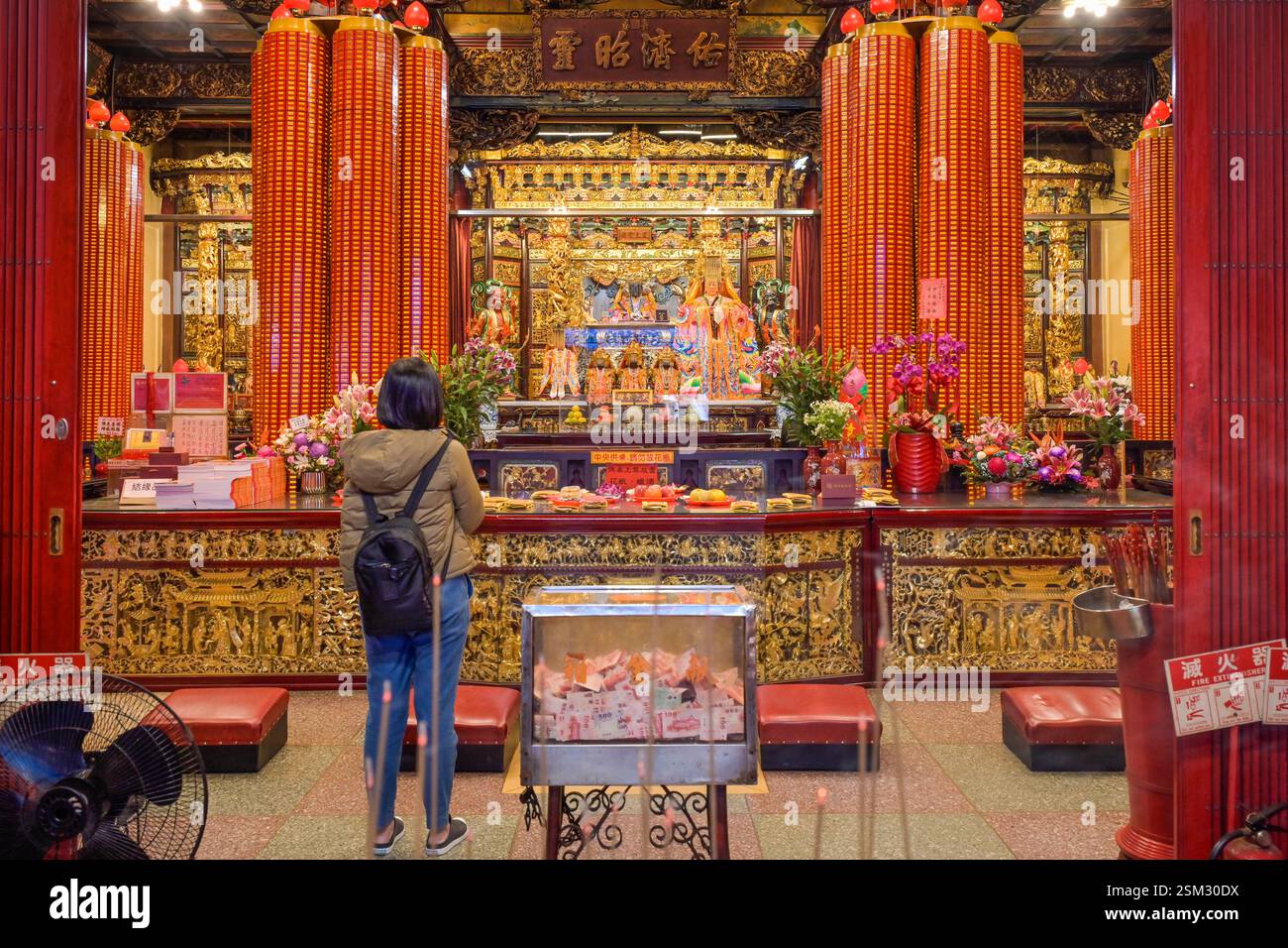 Temple de Tianhou, Chengdu Road, district de Wanhua, Ximending, Taipeh, Taiwan Banque D'Images