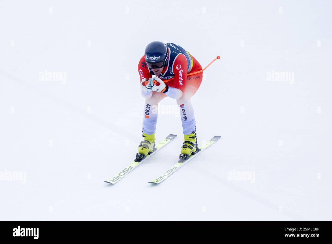 Saalbach, Autriche. 12 février 2025. SAALBACH, AUTRICHE - 12 FÉVRIER : Stefan Rogentin de Suisse en action lors des Championnats du monde de ski alpin Audi FIS - combiné par équipes masculines - course à Saalbach le 12 février 2025 à Saalbach, Autriche, Salzbourg.250212_SEPA_12_082 - 20250212_PD13333 crédit : APA-PictureDesk/Alamy Live News Banque D'Images