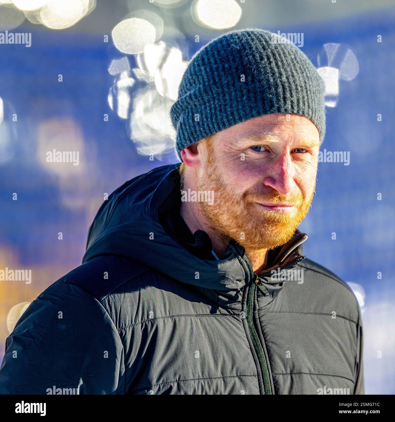 Whistler, Canada. 12 février 2025. Prince Harry, Duc de Sussex en snowboard lors des Jeux Invictus Vancouver Whistler 2025 au Canada. (Photo de DPPA/SIPA USA) crédit : Sipa US/Alamy Live News Banque D'Images