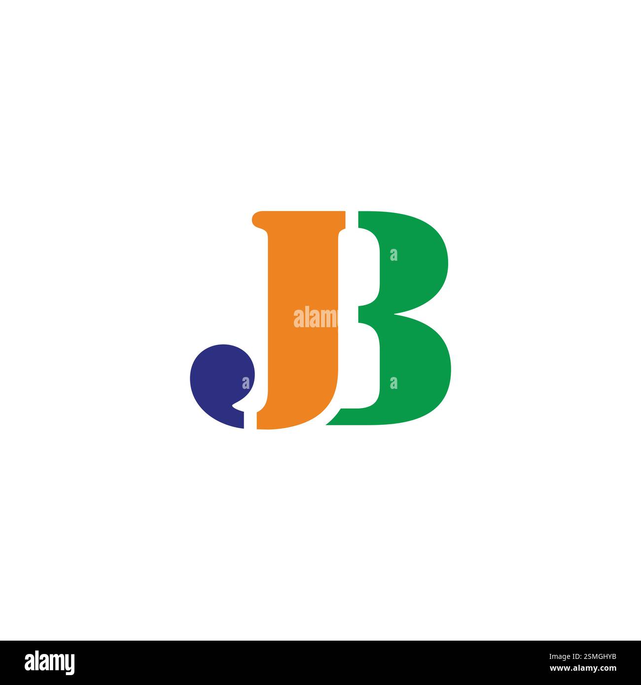 vecteur de logo coloré simple tranche de lettre jb vintage Illustration de Vecteur