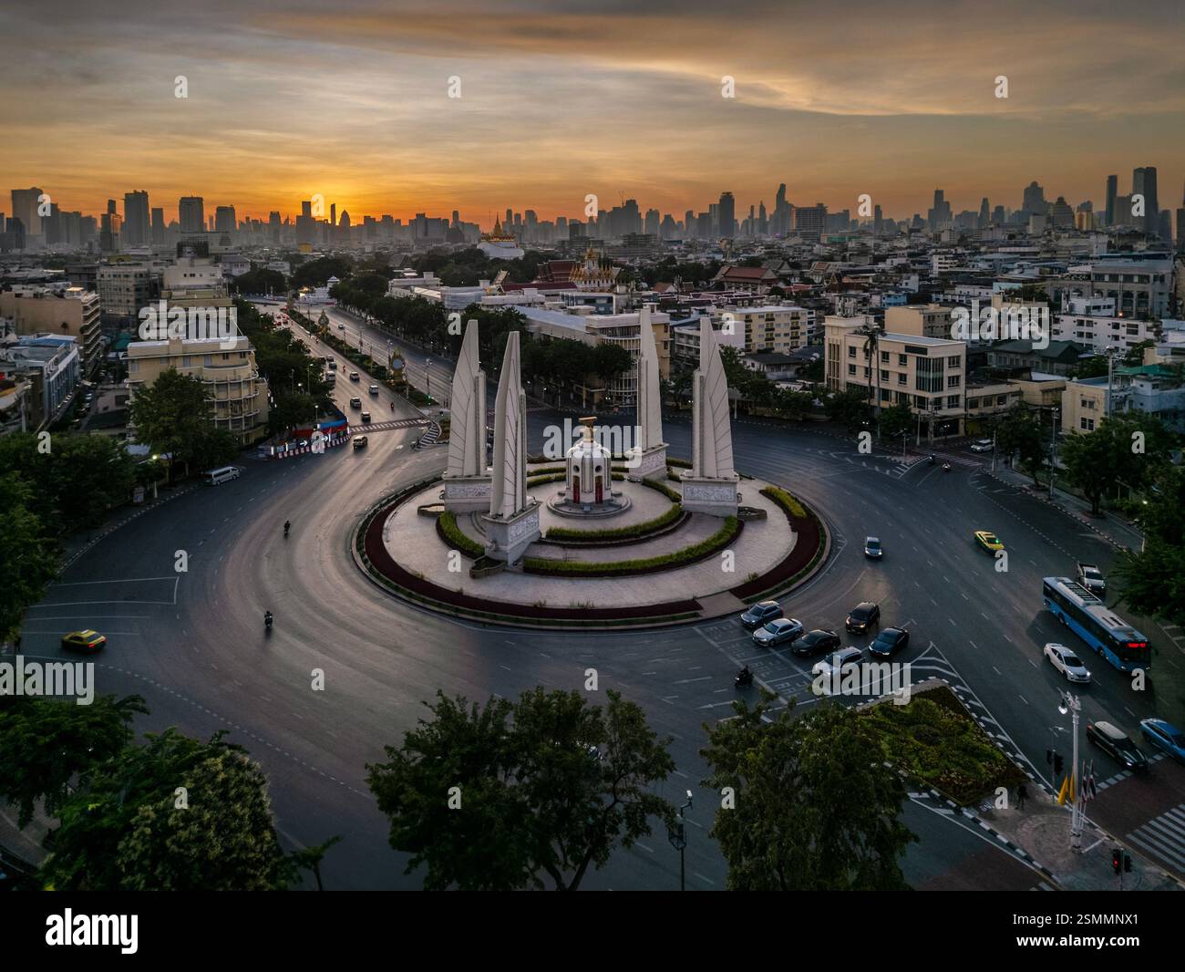 Le monument de la démocratie est un monument historique de la constitution à Bangkok, Thaïlande. Banque D'Images