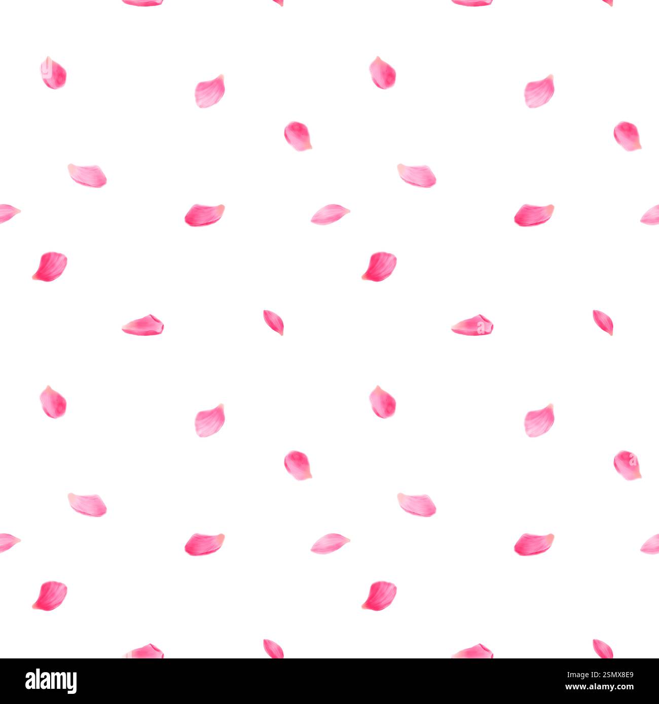 De mignons pétales de rose flottant, de fleurs de cerisier ou de pétales de lotus rose. Illustration numérique aquarelle. Fleurs tombantes parfumées au printemps isolées sur BA blanc Banque D'Images