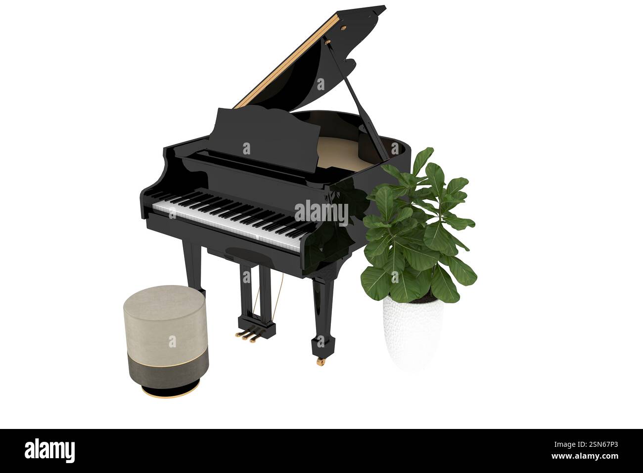 clavier de piano de rendu 3d. Banque D'Images