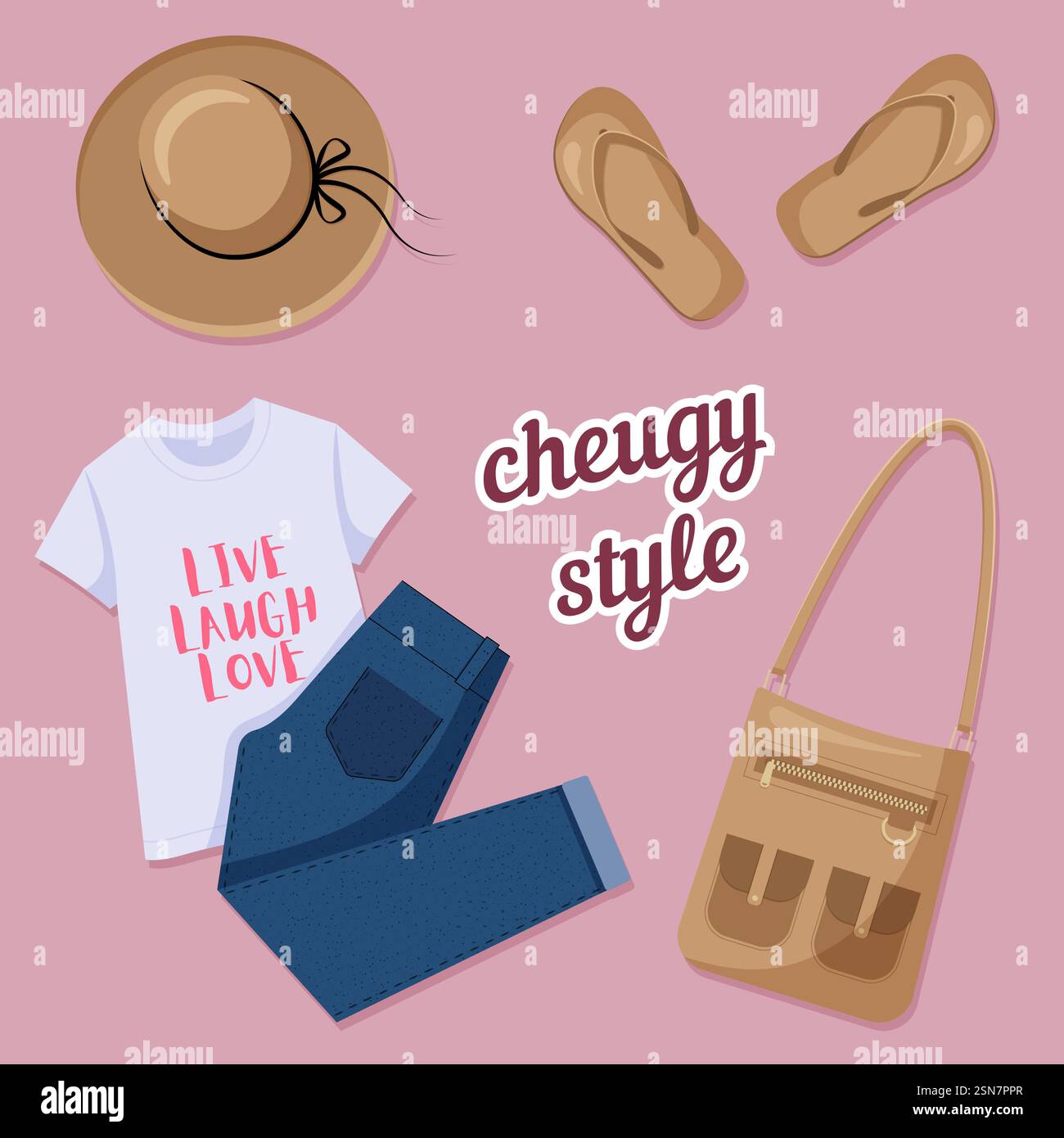 Style Cheugy. Choses typiques qui sont obsolètes pour une nouvelle generetion Z. illustration vectorielle. Illustration de Vecteur