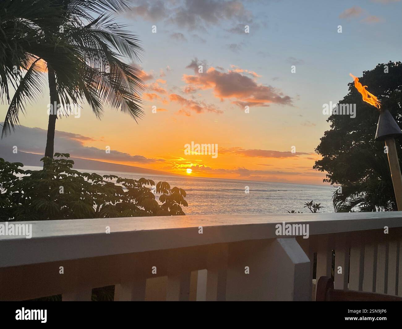 Maui coucher de soleil chez Kimo Banque D'Images