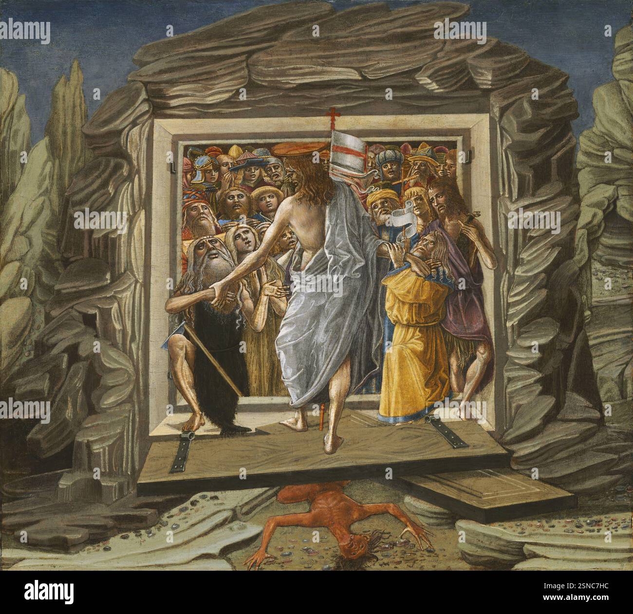 Benvenuto di Giovanni, Christ in Limbo, Italien, 1436 - avant 1517, probablement 1491, tempera sur panneau, Samuel H. Kress -herse de l'enfer Benvenuto di Giovanni - Banque D'Images