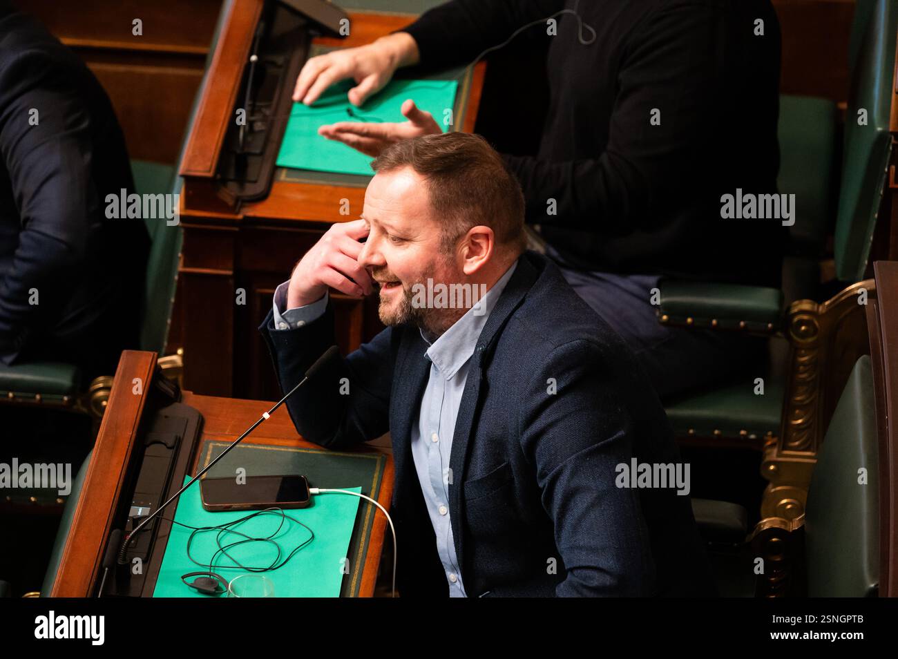 Patrick Prévot (PS) lors de la séance plénière de la Chambre au parlement fédéral, à Bruxelles Belgique, jeudi 13 février 2025 Banque D'Images