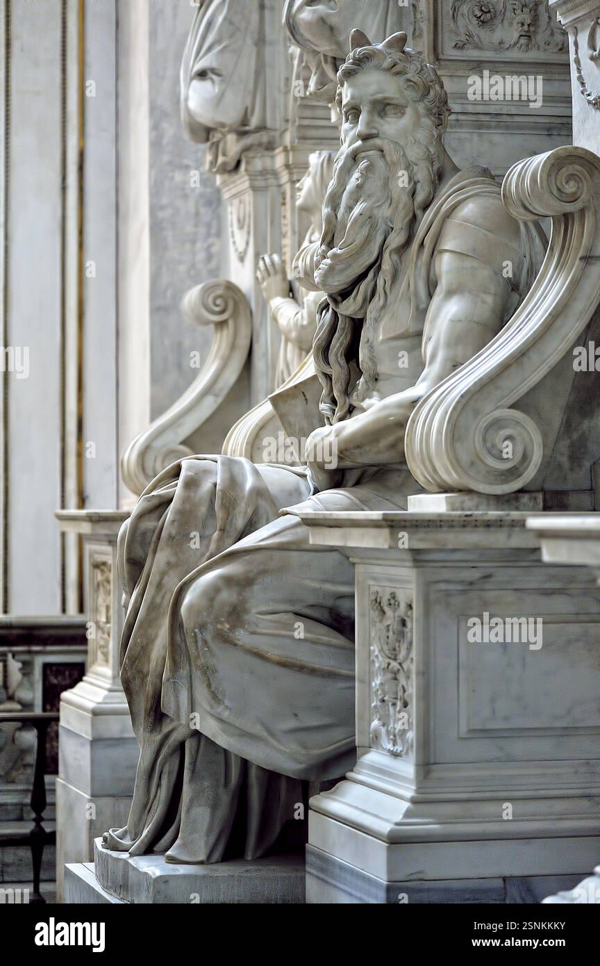 Une photo de la statue de Moïse à Rome Banque D'Images