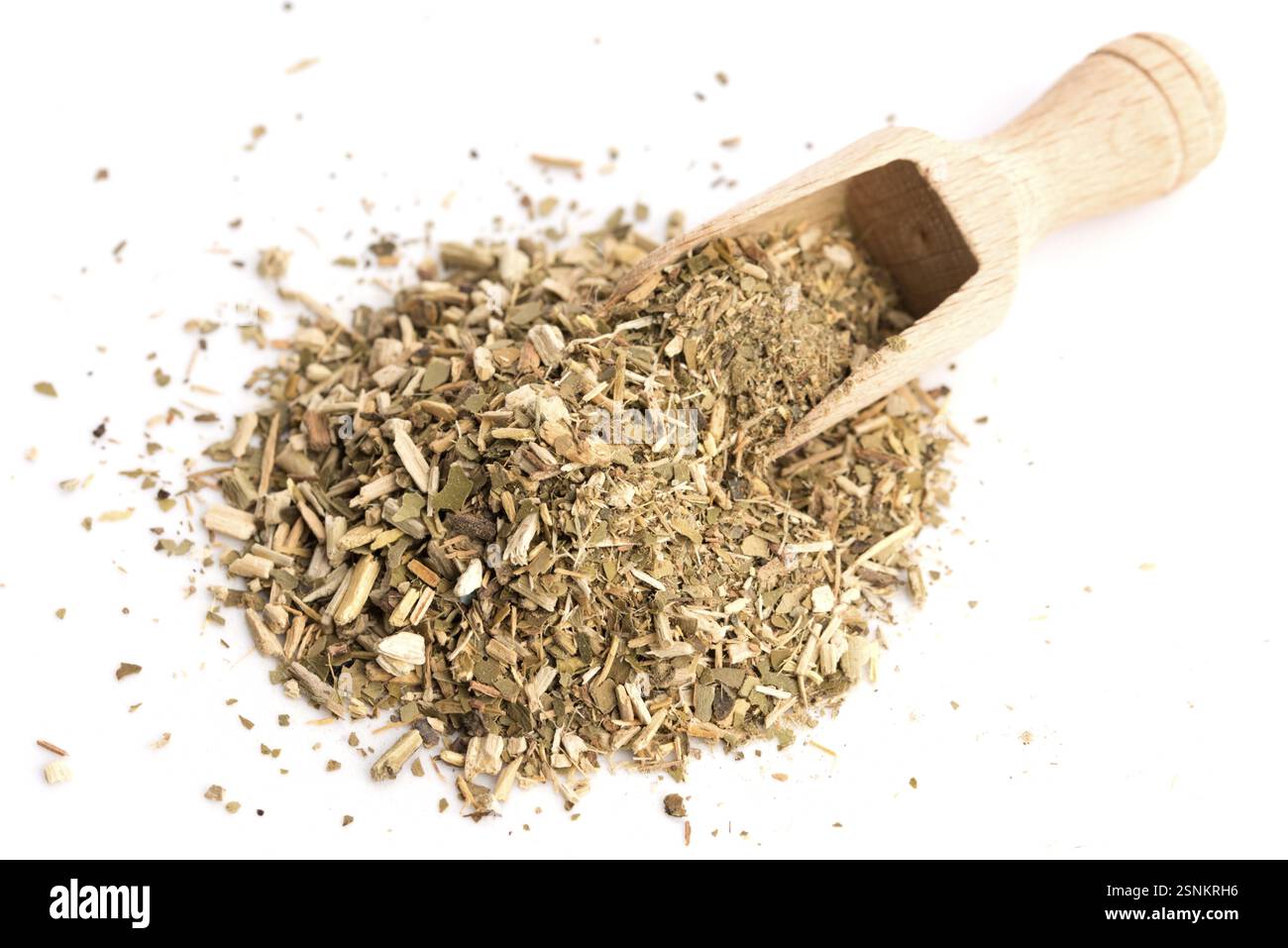 Thé maté sec, sur fond blanc Banque D'Images