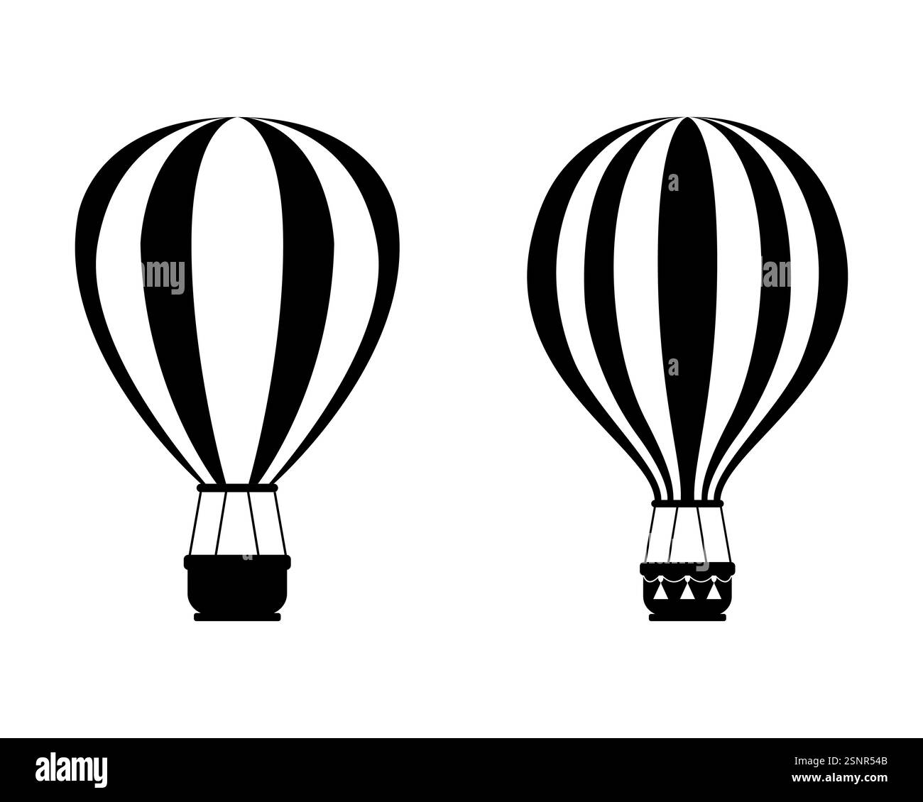 Montgolfière noir et blanc. Dessin drôle pour les enfants Illustration de Vecteur