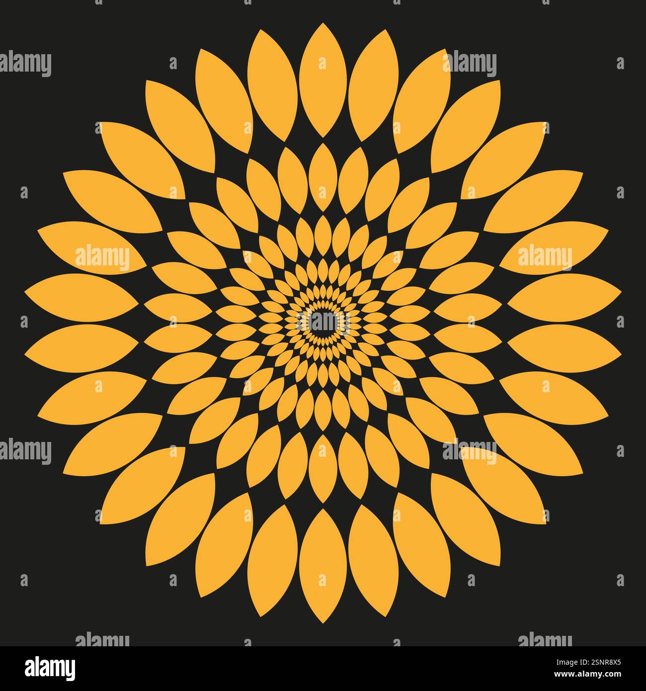 Motif feuilles dorées. Motif fleuri abstrait. Effet spirale optique. Arrière-plan vectoriel. Illustration de Vecteur