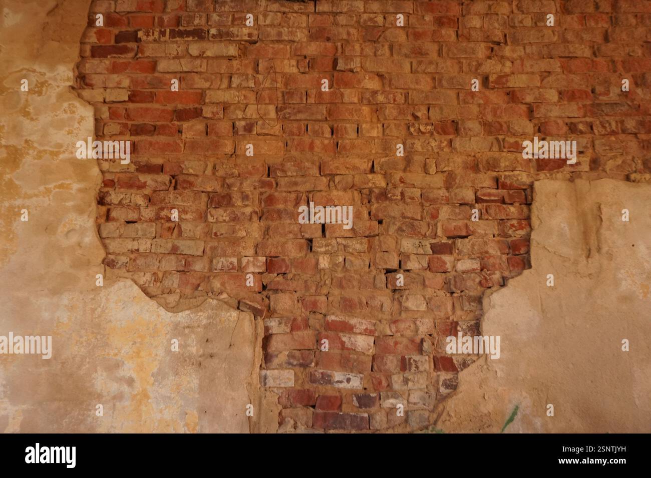 mur de briques dans un bâtiment abandonné Banque D'Images