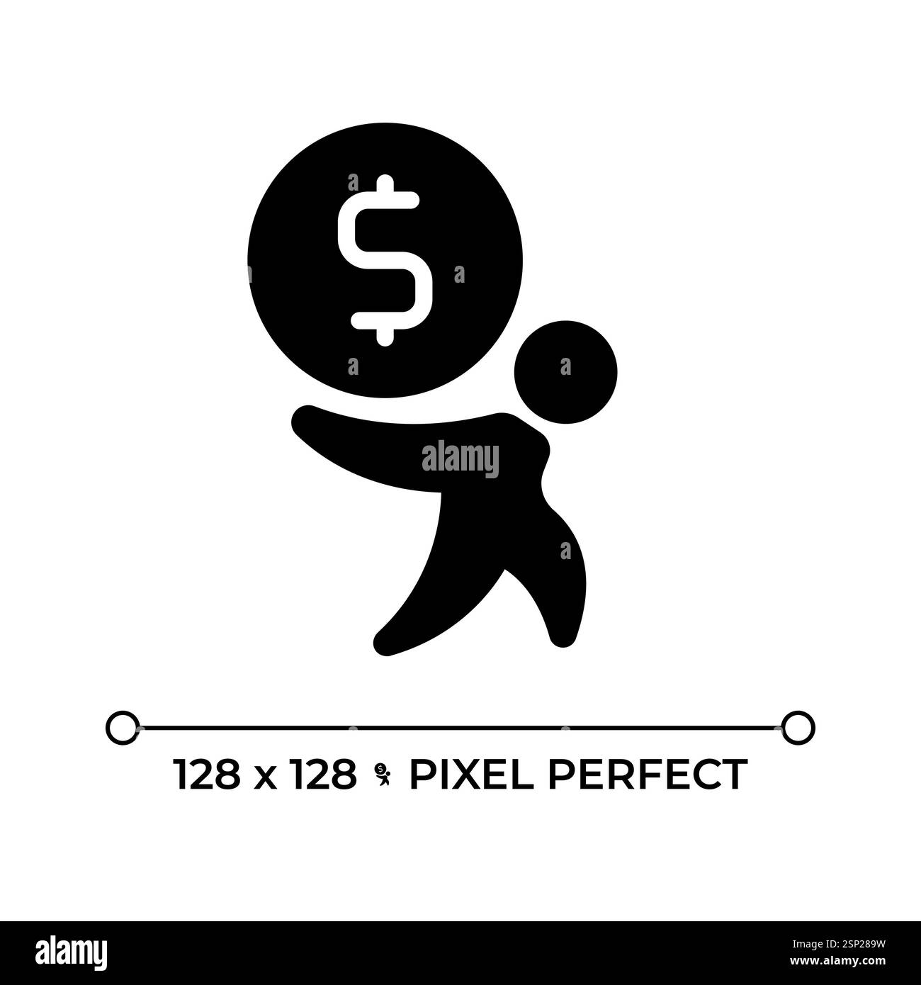Paiement de la dette pixel Perfect icône de glyphe noir Illustration de Vecteur