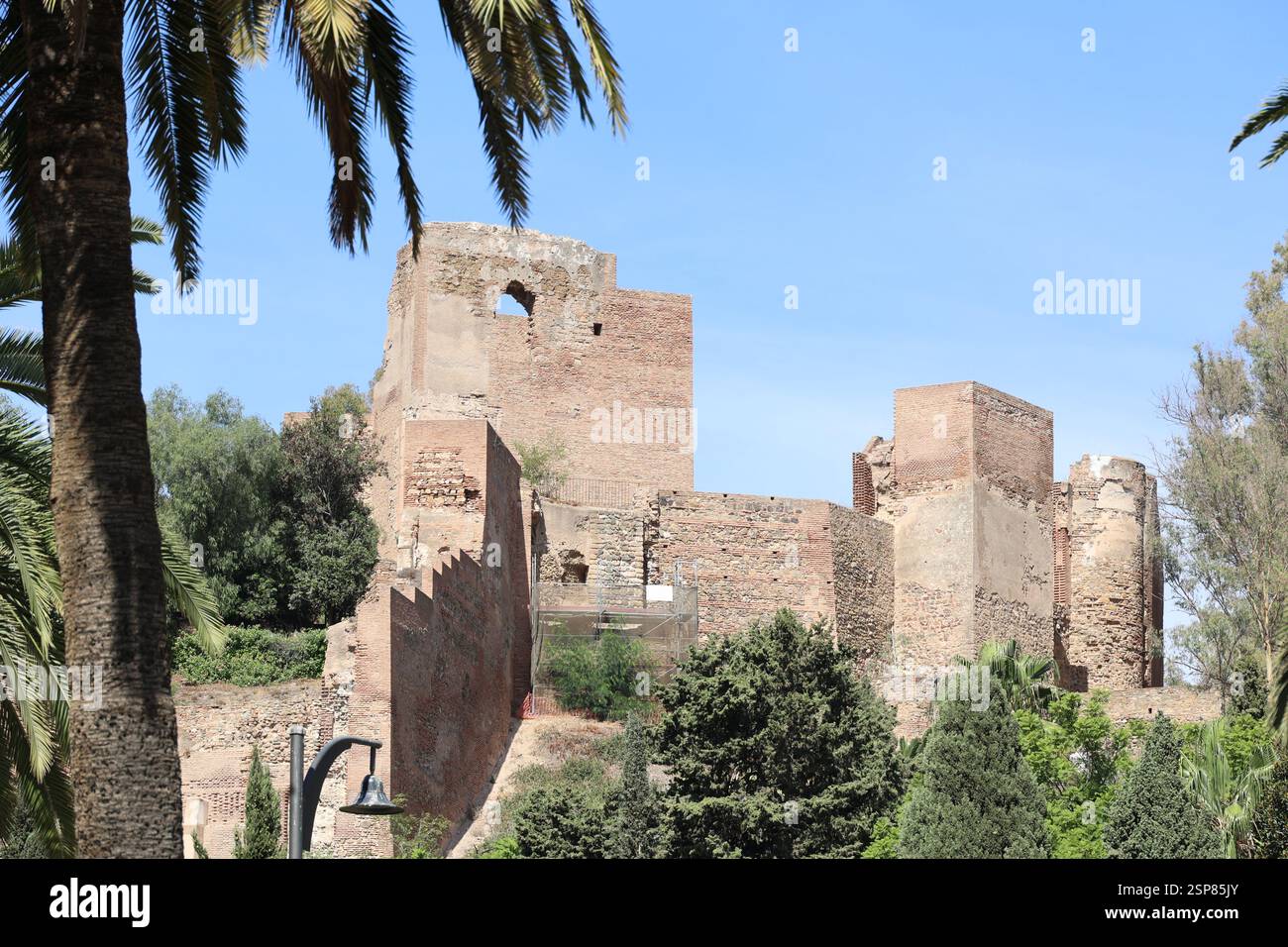 Vue de l'Alcazaba de Malaga, Andalousie, Espagne Banque D'Images