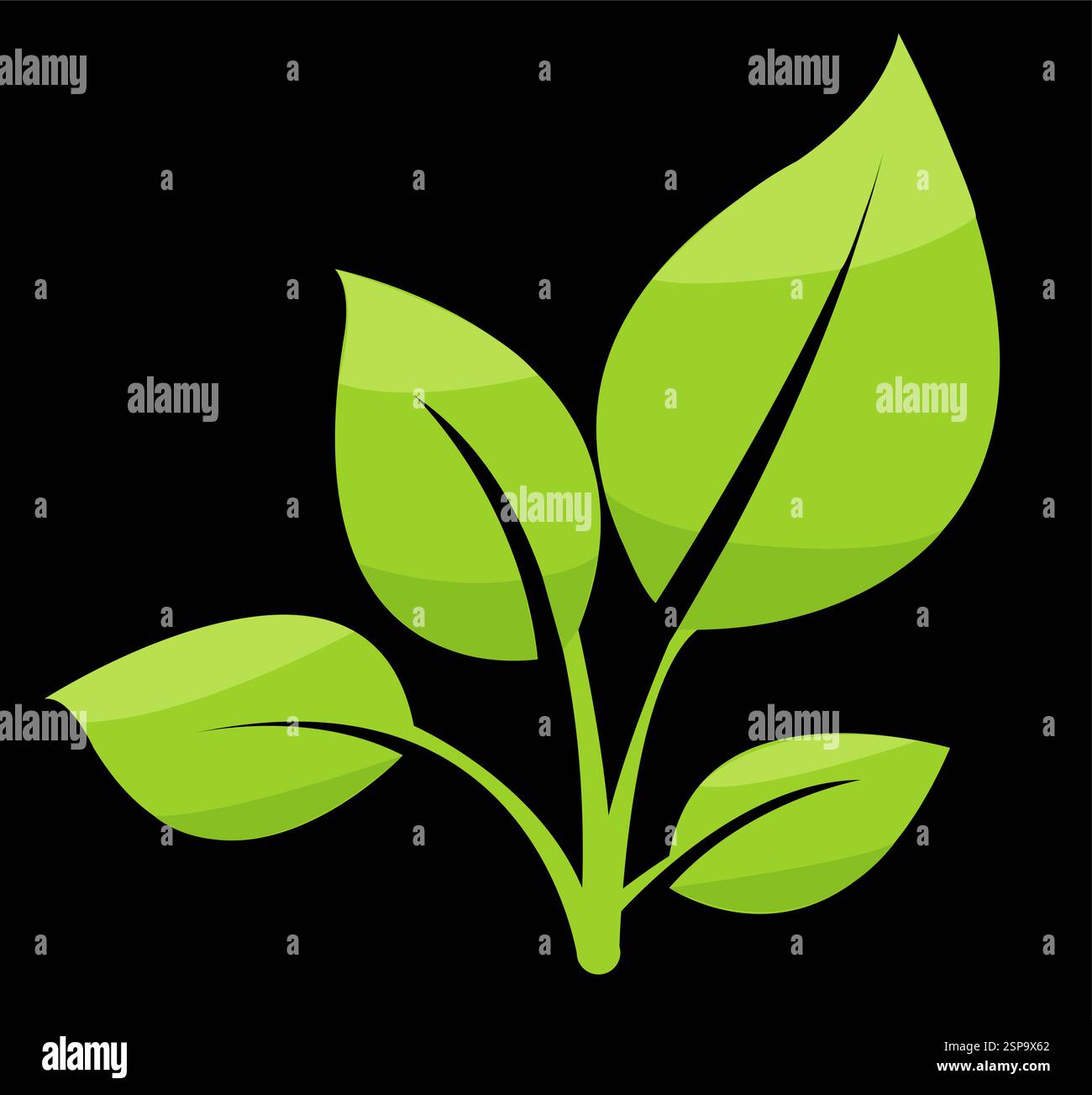 Illustration de feuilles vertes vibrantes mettant en valeur la croissance naturelle et la vitalité dans un logo vectoriel moderne Illustration de Vecteur