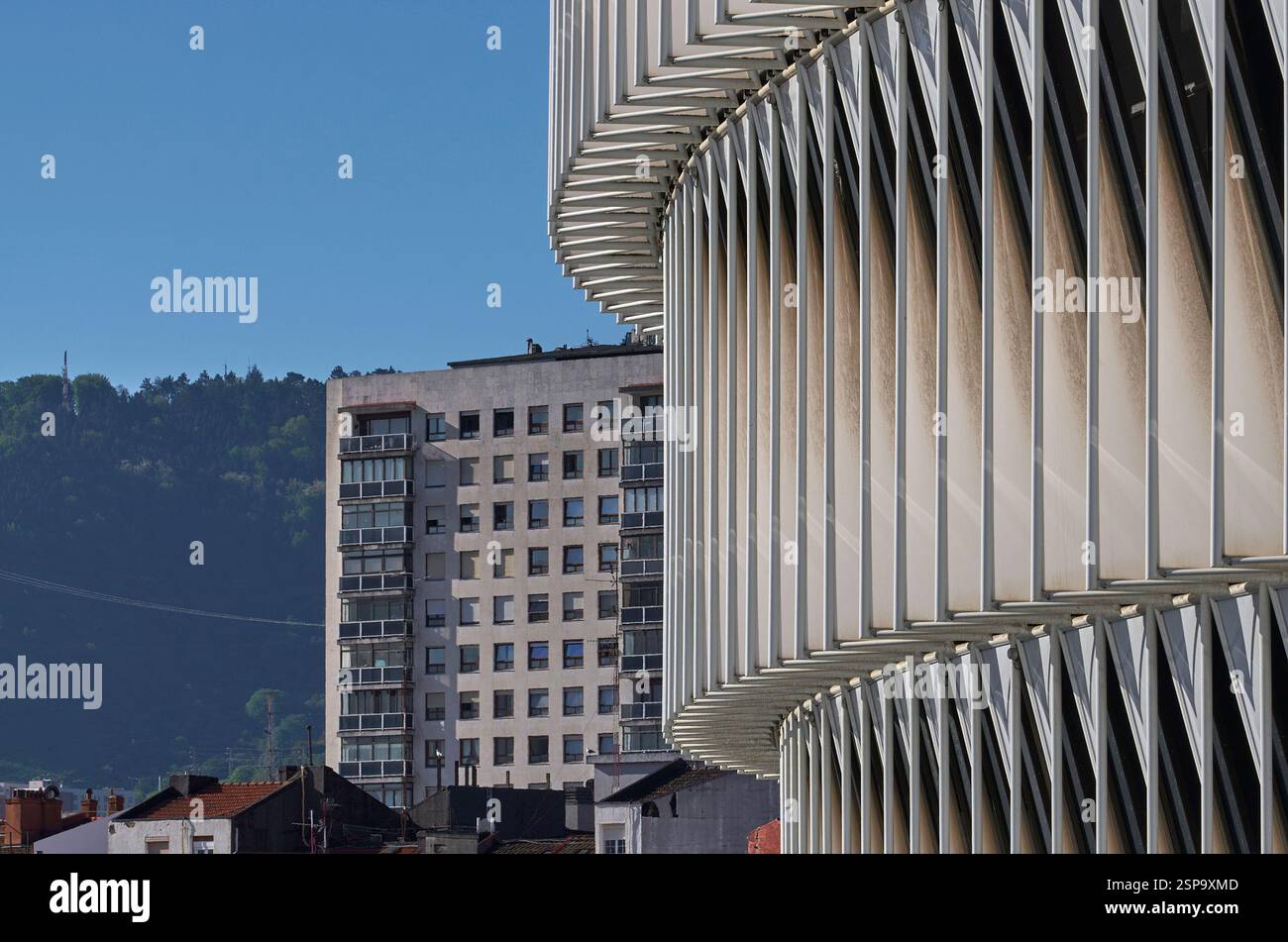Fragment extérieur de l'arène San Mames à Bilbao Banque D'Images
