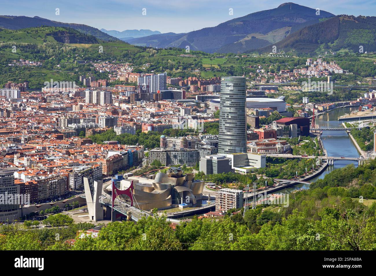Bilbao vue panoramique sur la ville depuis le sommet du mont Artxanda Banque D'Images