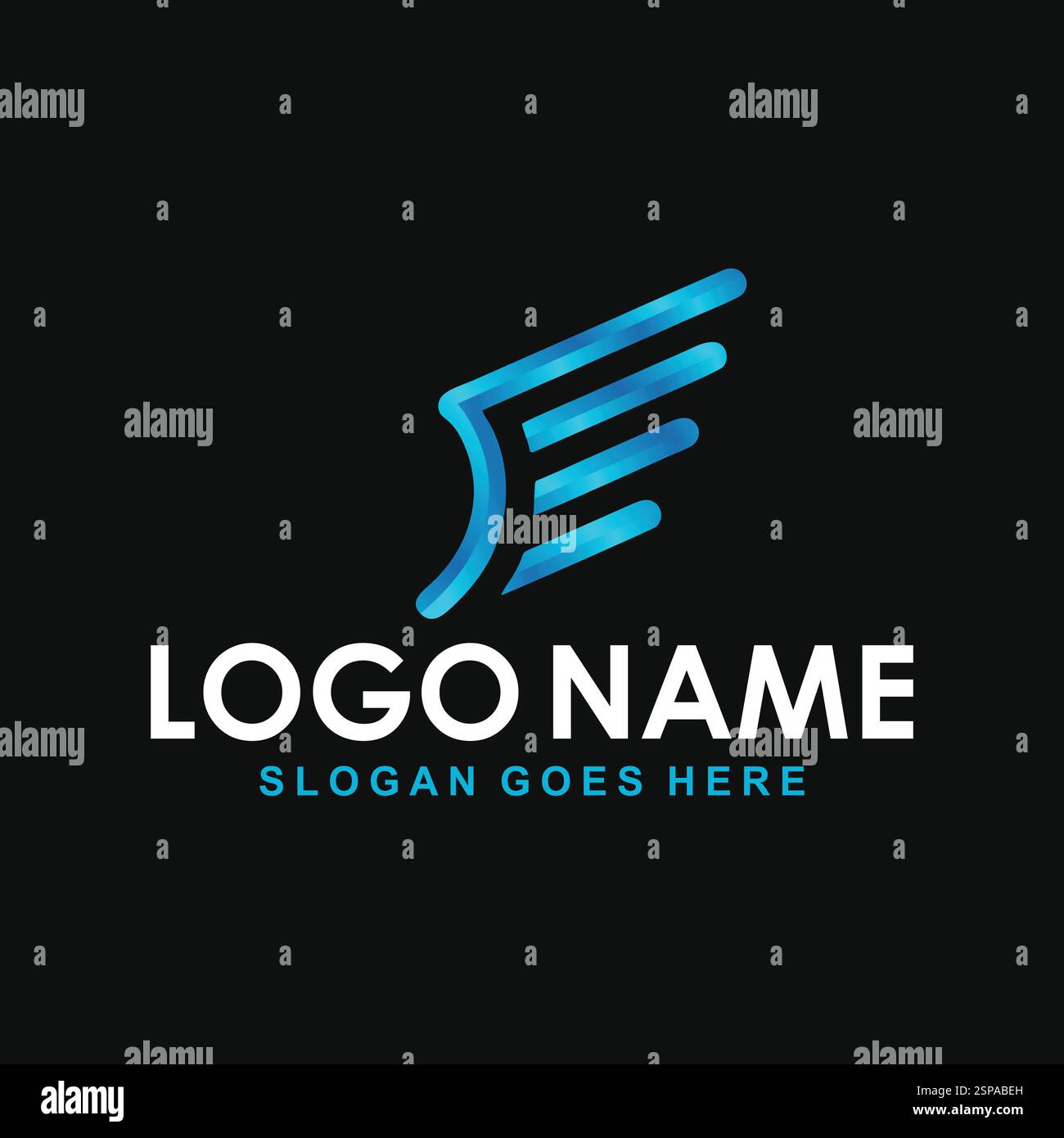 Modèle de conception de logo Wings moderne Illustration de Vecteur