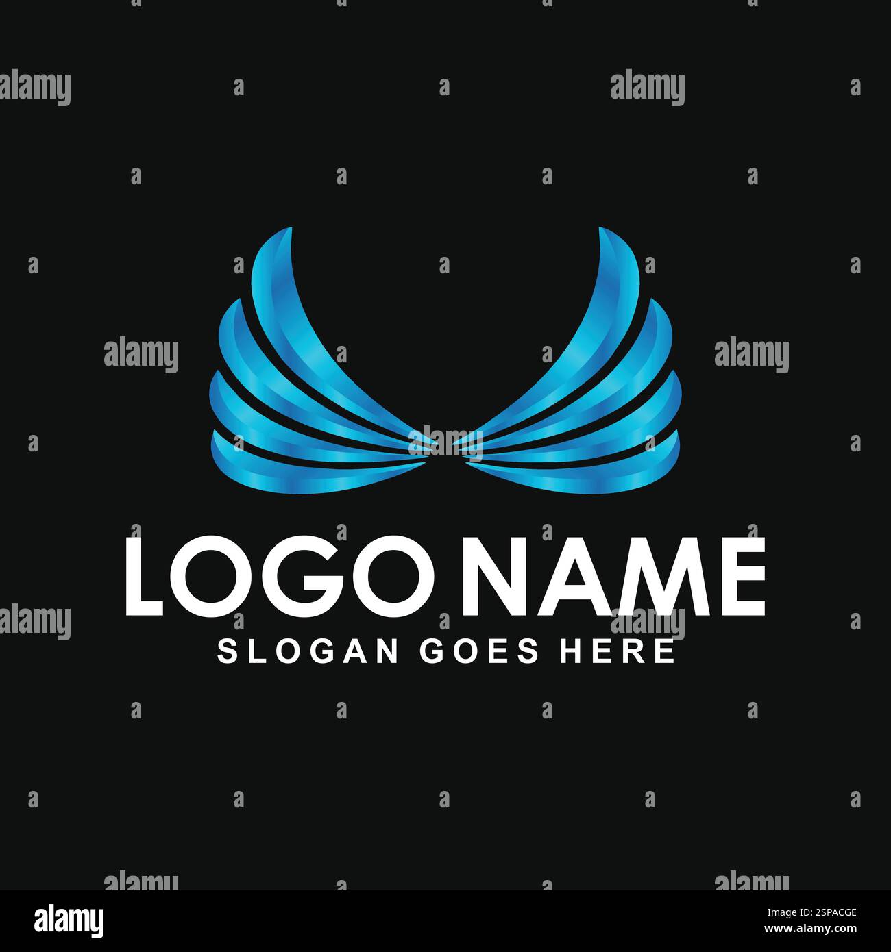 Modèle de conception de logo Wings moderne Illustration de Vecteur