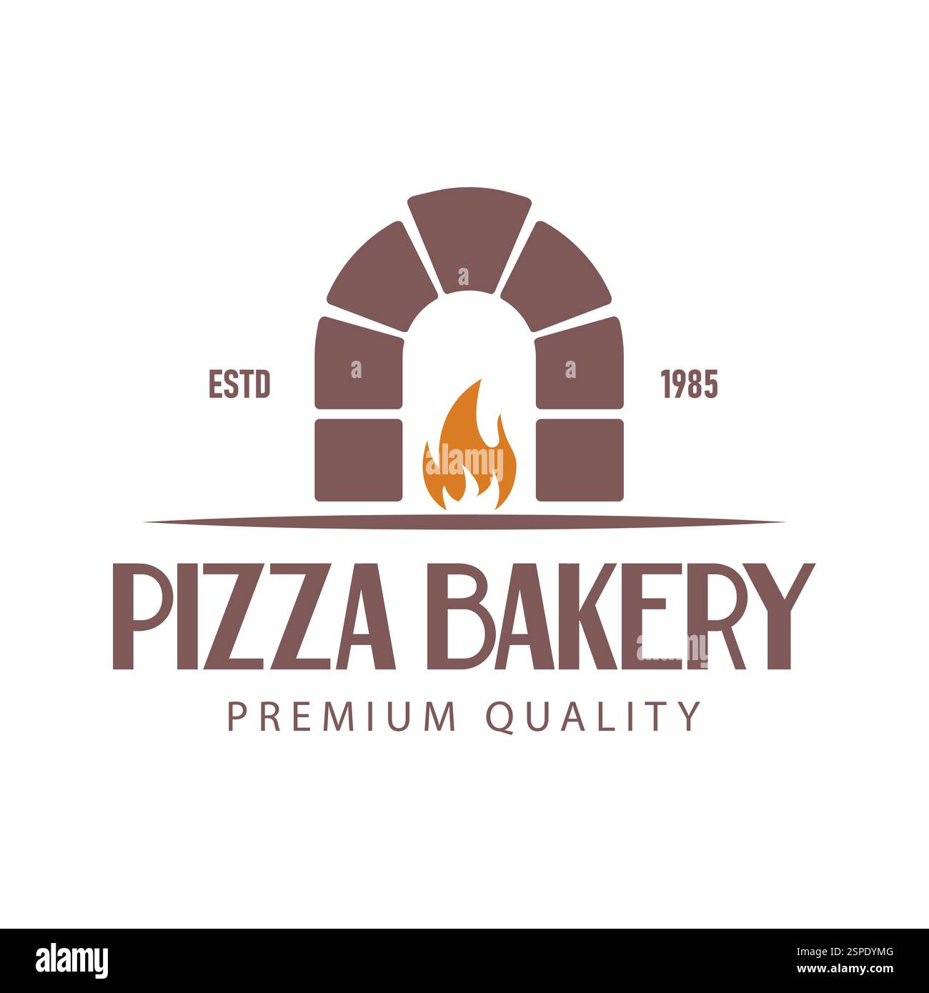 Cette conception de logo d'illustration vectorielle présente une silhouette d'un four à pizza avec un feu brûlant, créant un look chaleureux, parfait pour une marque de restaurant, Illustration de Vecteur Cette conception de logo d'illustration vectorielle présente une silhouette d'un four à pizza avec un feu brûlant, créant un look chaleureux, parfait pour une marque de restaurant, Illustration de Vecteur