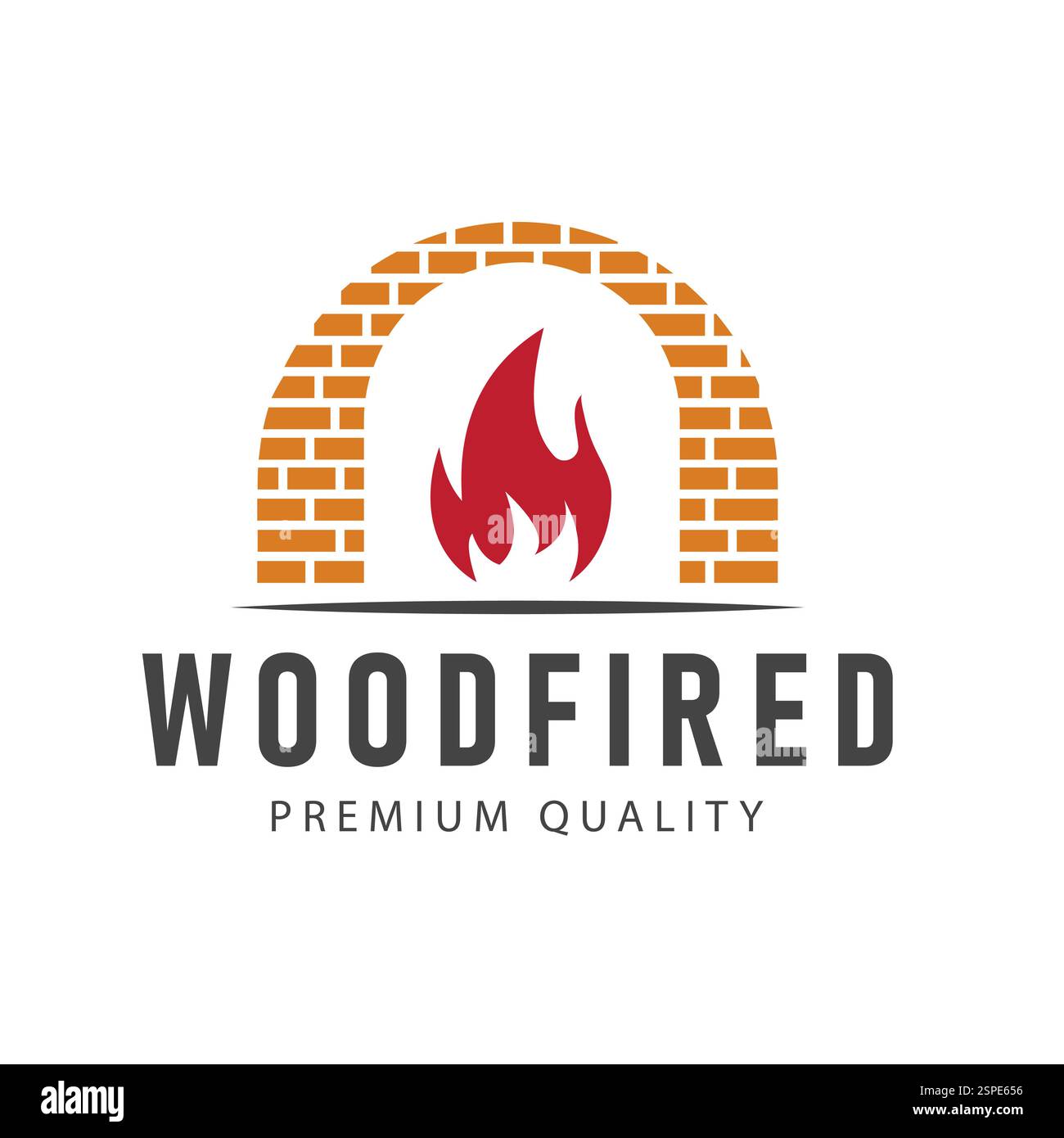 Cette conception de logo d'illustration vectorielle présente une silhouette d'un four à pizza avec un feu brûlant, créant un look chaleureux, parfait pour une marque de restaurant, Illustration de Vecteur Cette conception de logo d'illustration vectorielle présente une silhouette d'un four à pizza avec un feu brûlant, créant un look chaleureux, parfait pour une marque de restaurant, Illustration de Vecteur