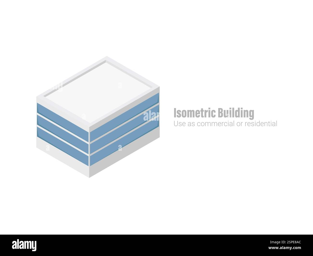 Bâtiment commercial et résidentiel isométrique. Architecture moderne. Actifs de jeu de construction isométriques intelligents. Centre d'affaires bâtiment rendu 3D. Illustration de Vecteur
