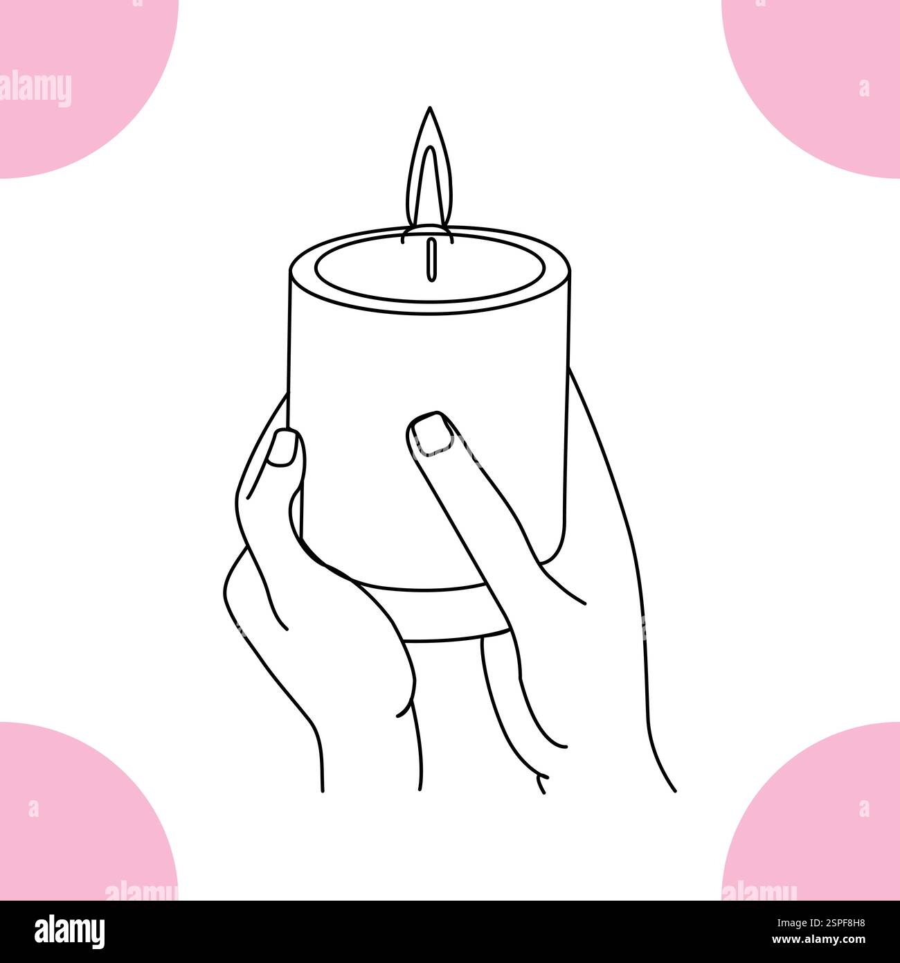 Dessin d'art continu à une ligne de bougie et illustration vectorielle d'une ligne de lumière de bougie dans l'obscurité Illustration de Vecteur