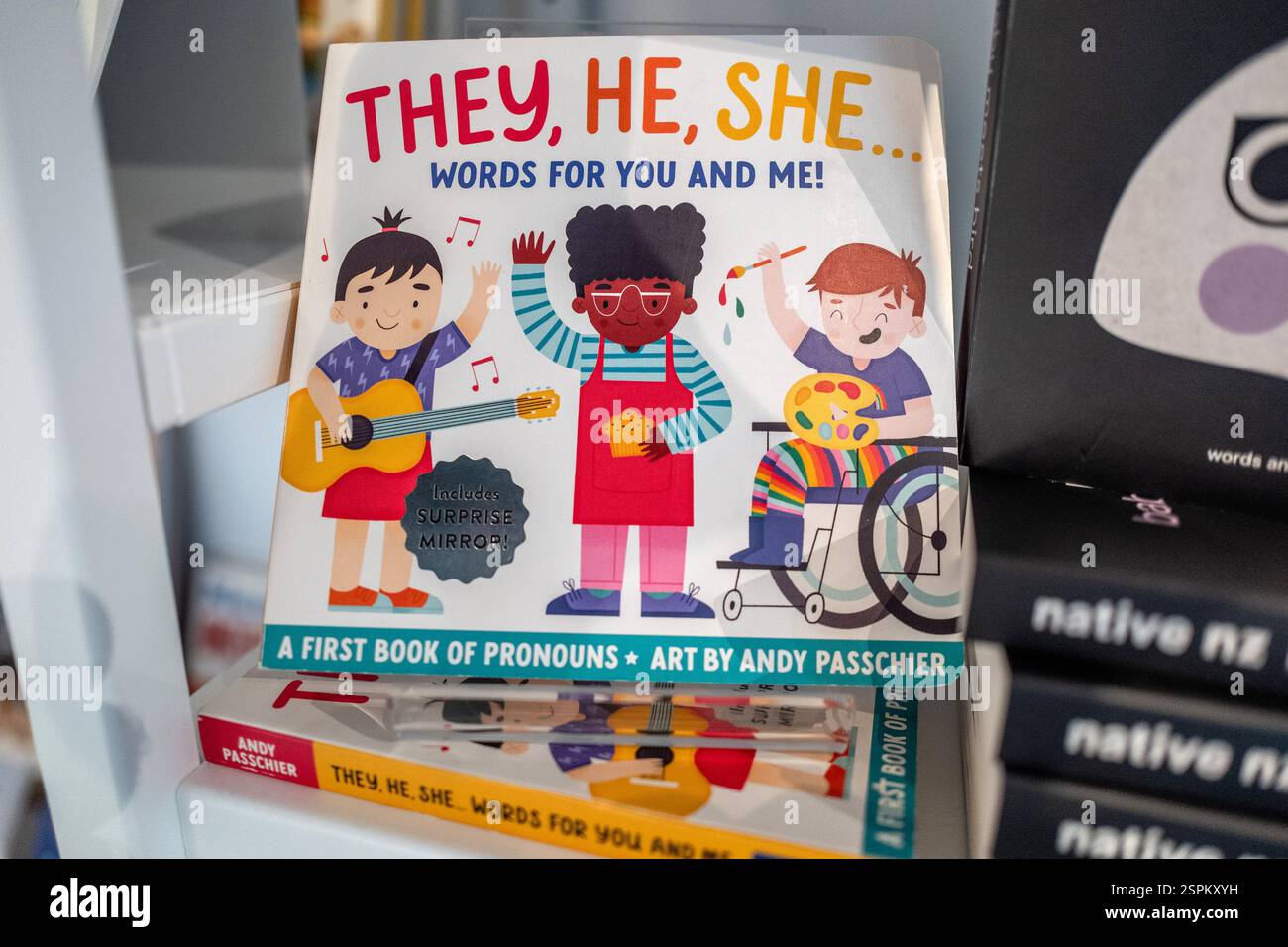 New Plymouth, 19 janvier 2025 : un livre sur les pronoms de genre Banque D'Images